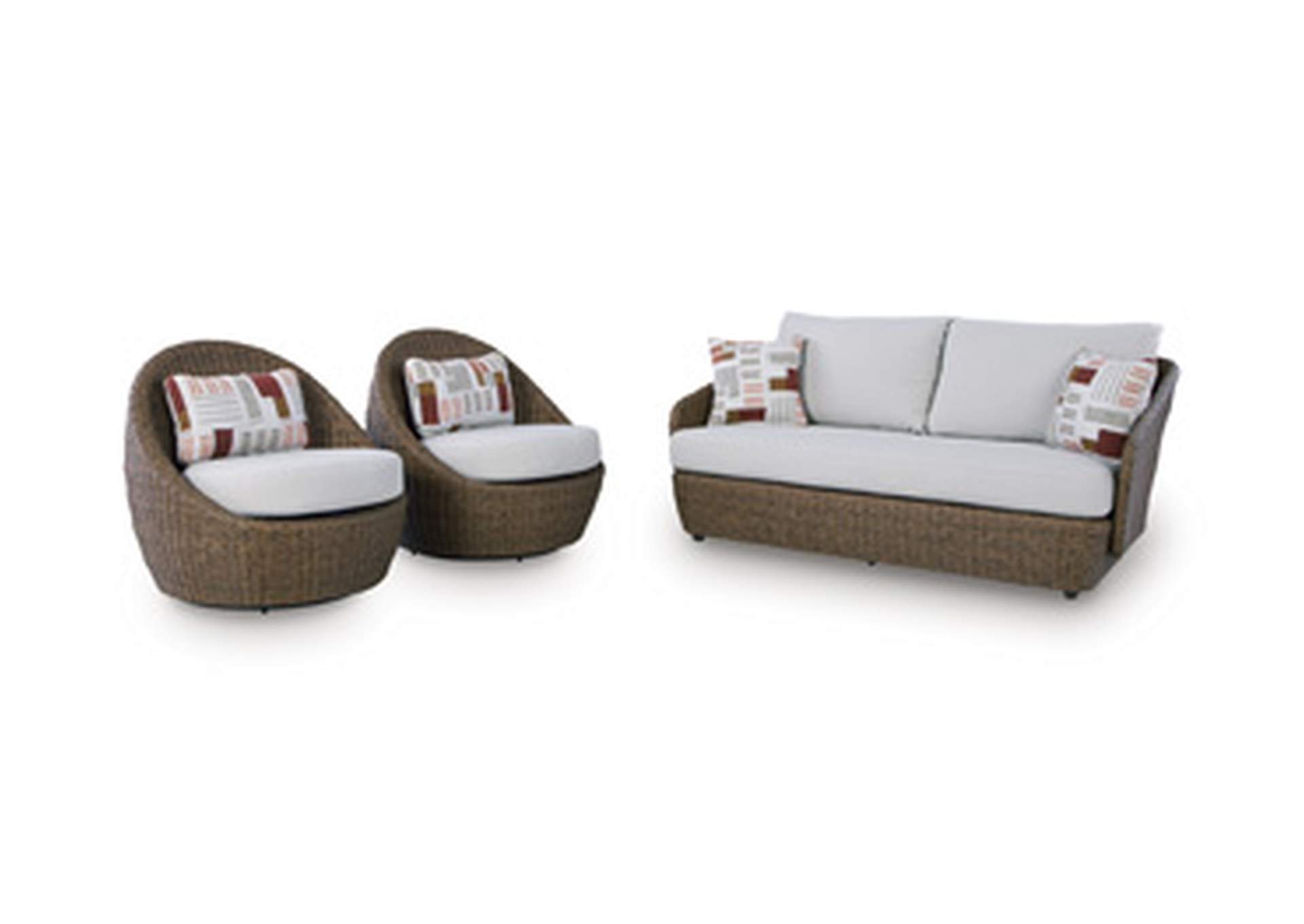 Double Point Outdoor Loveseat/2 Swivel Chairs (Set of 3) image 3