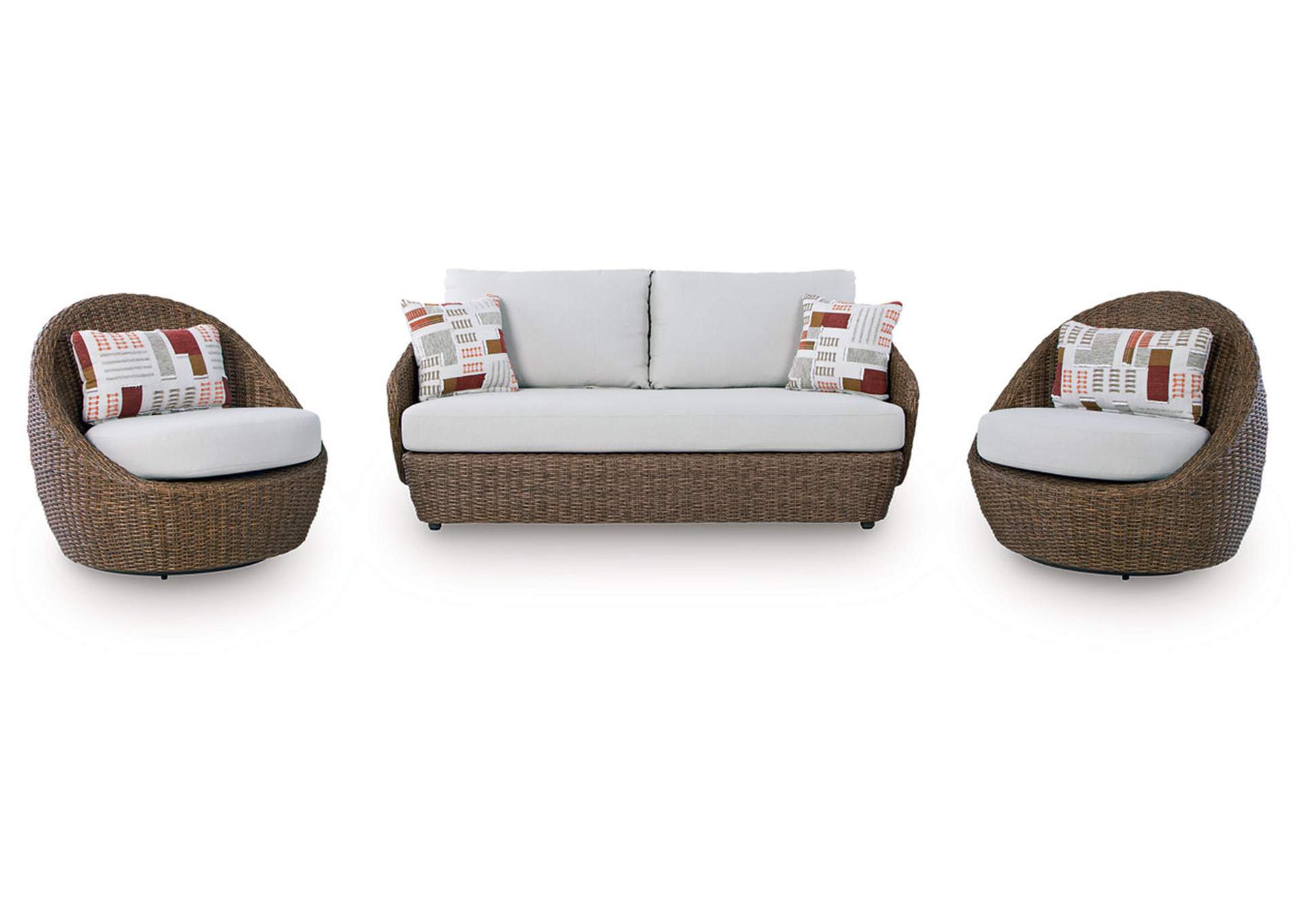 Double Point Outdoor Loveseat/2 Swivel Chairs (Set of 3) image 1