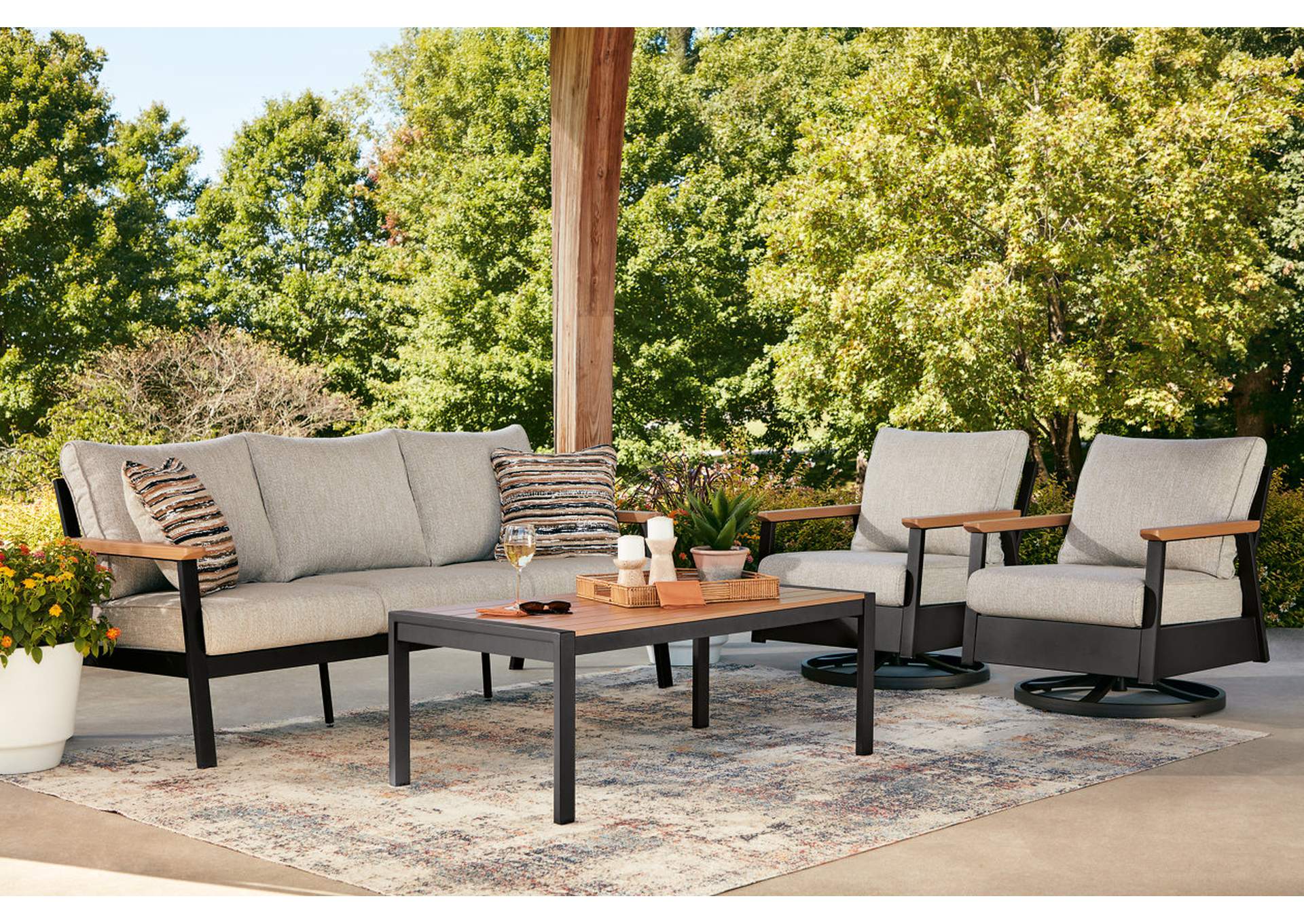Carmel Highlands Outdoor Sofa/Chairs/Table (Set of 4) image 4