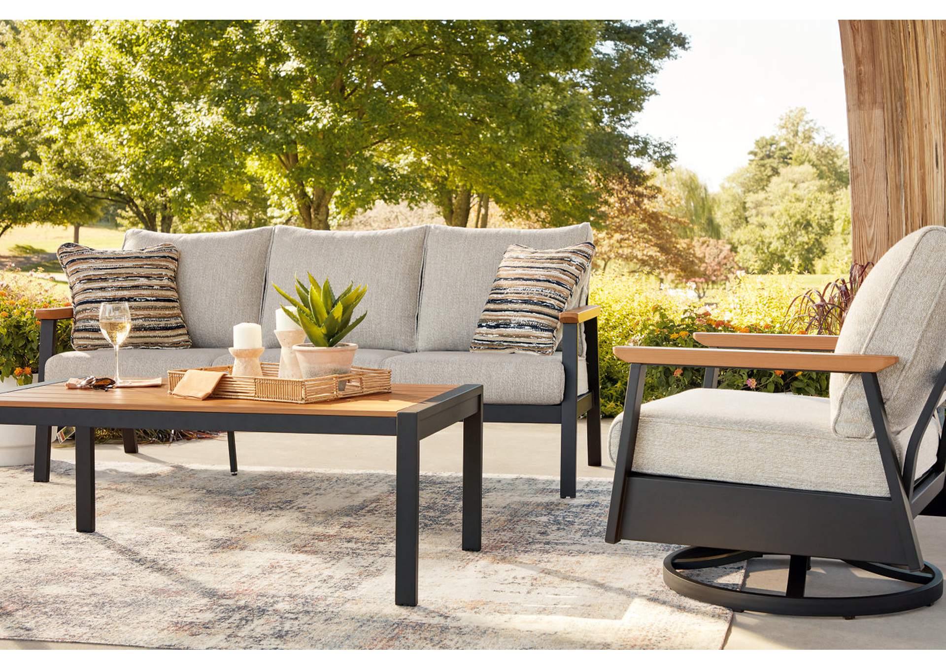 Carmel Highlands Outdoor Sofa/Chairs/Table (Set of 4) image 5