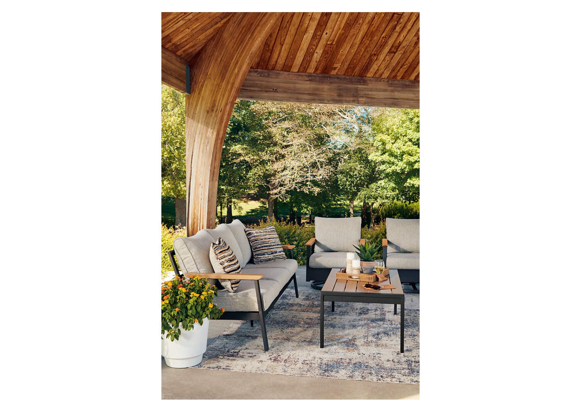 Carmel Highlands Outdoor Sofa/Chairs/Table (Set of 4) image 6