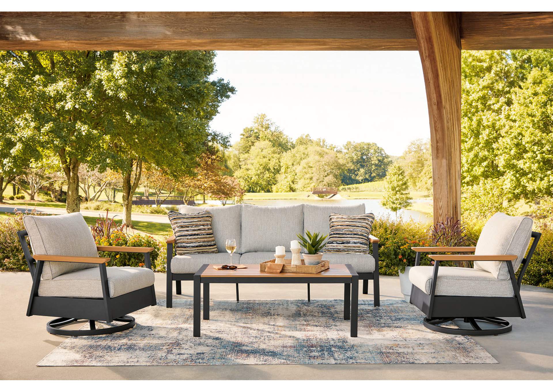 Carmel Highlands Outdoor Sofa/Chairs/Table (Set of 4) image 2