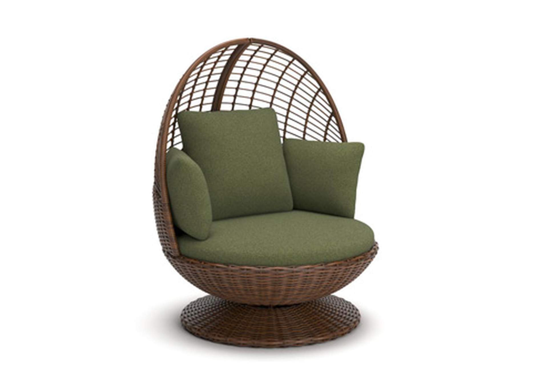 Horizon Hall Outdoor Swivel Egg Chair with Cushion image 1