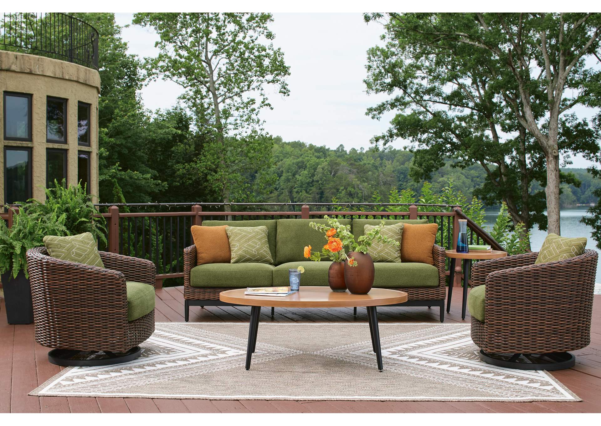 Horizon Hall Outdoor Swivel Lounge Chair with Cushion image 9