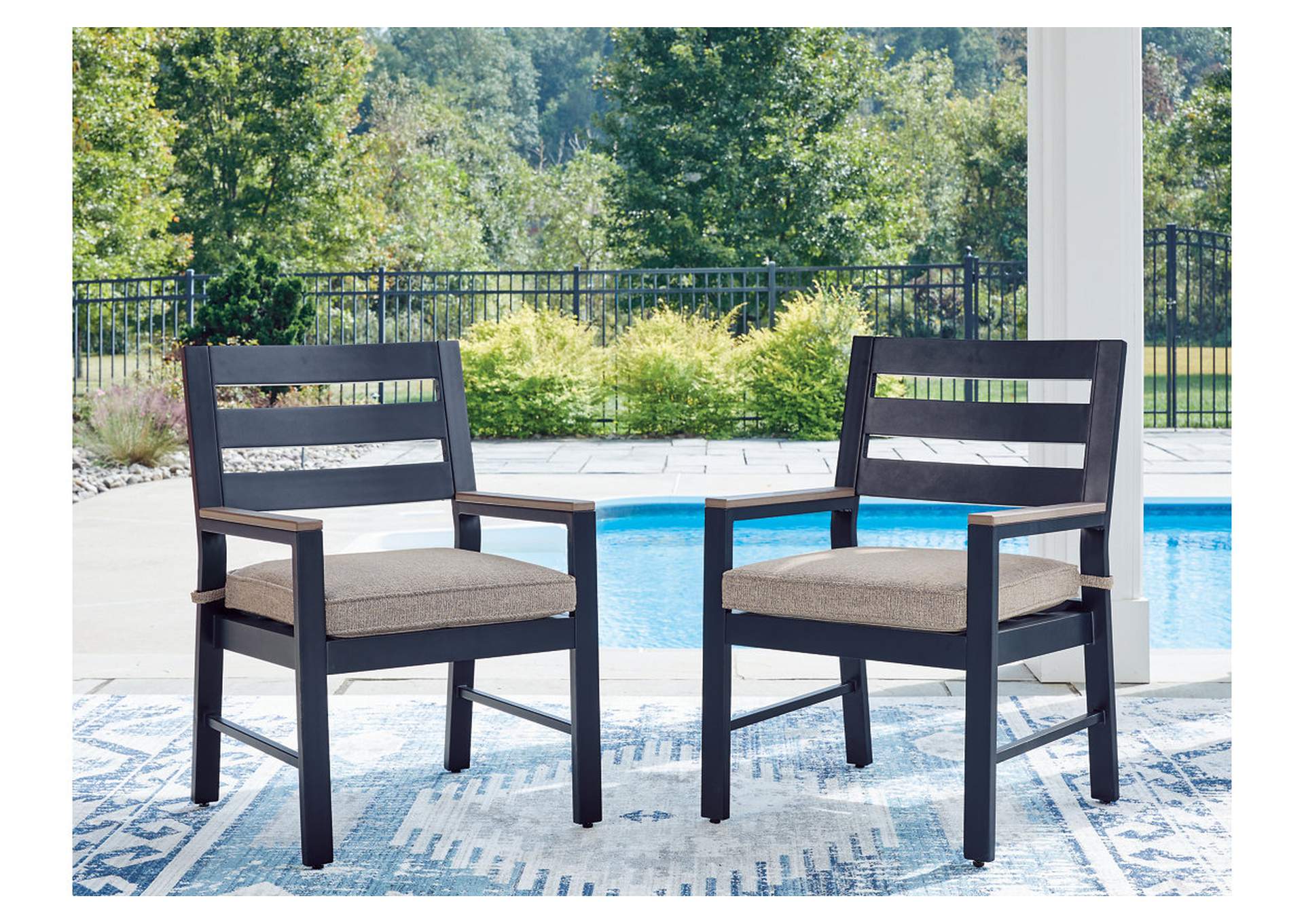 East Beach Outdoor Arm Chair with Cushion (Set of 2) image 2