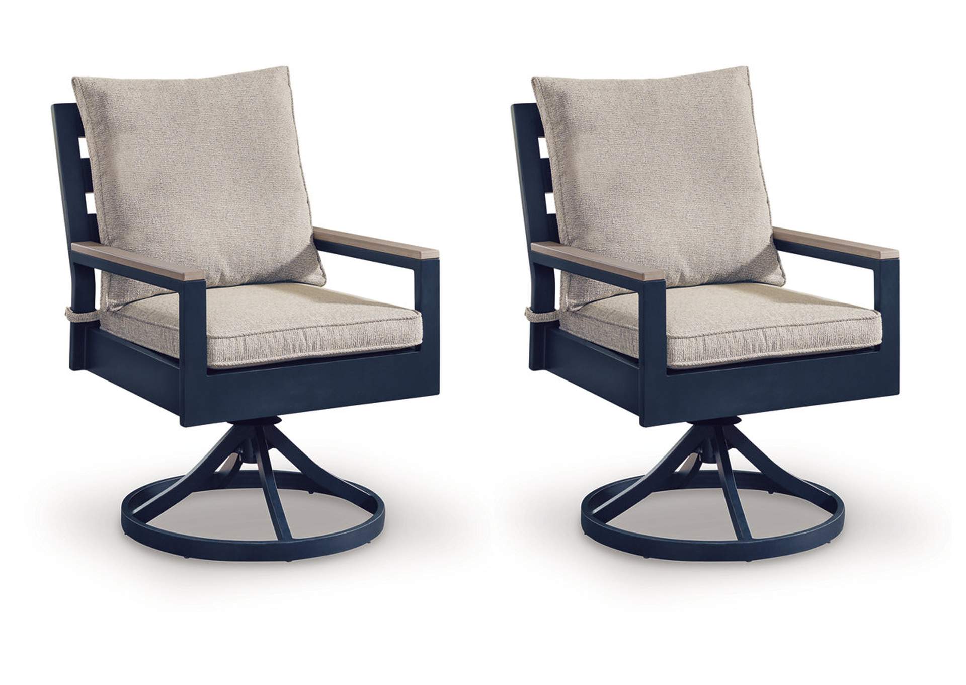 East Beach Outdoor Swivel Chair with Cushion (Set of 2) image 1