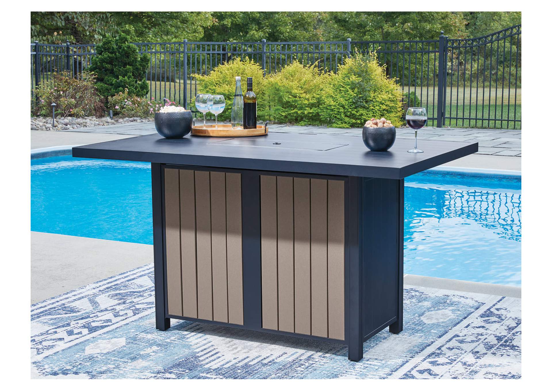 East Beach Outdoor Bar Table with Fire Pit image 6