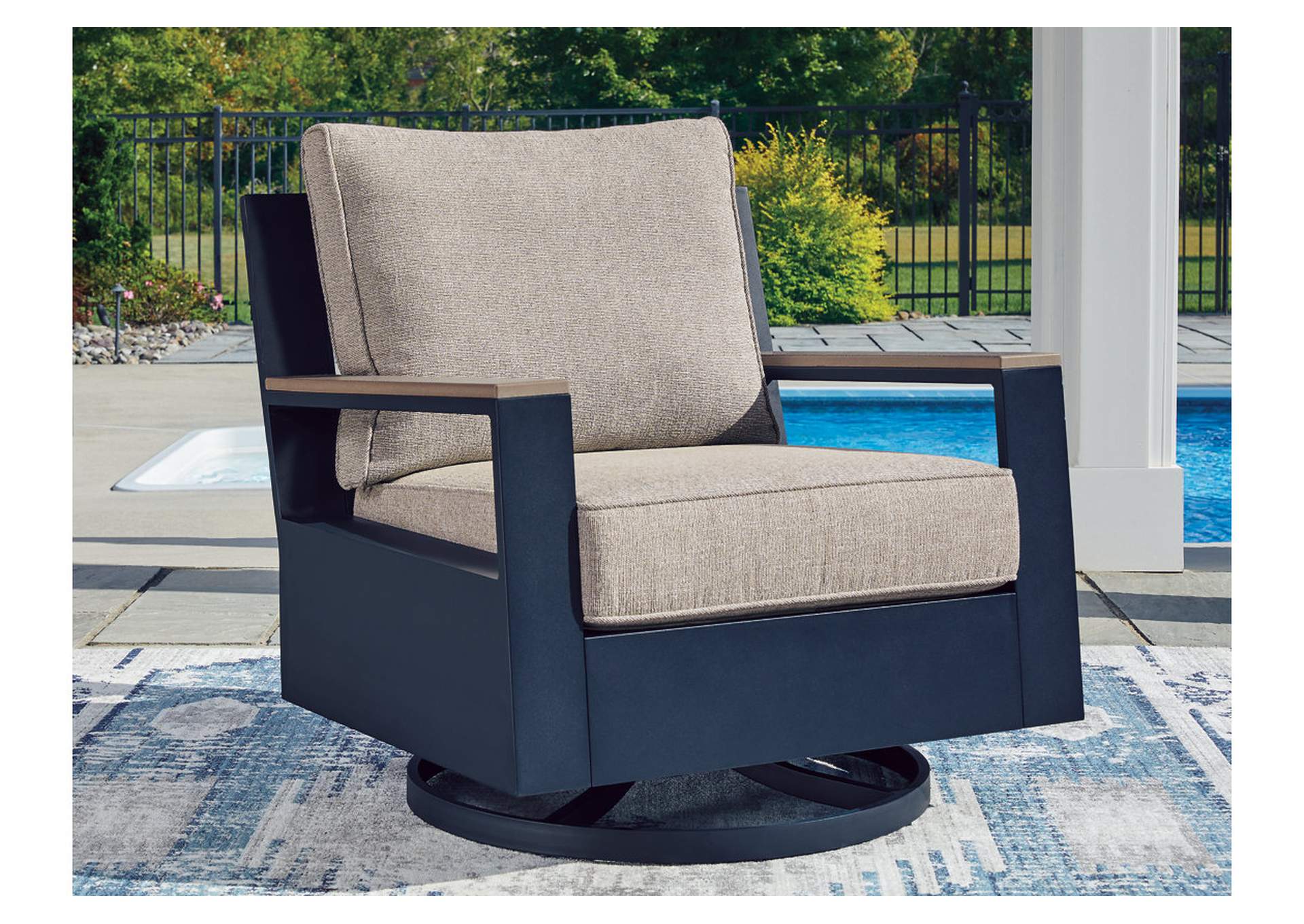 East Beach Outdoor Swivel Glider Chair with Cushion image 2