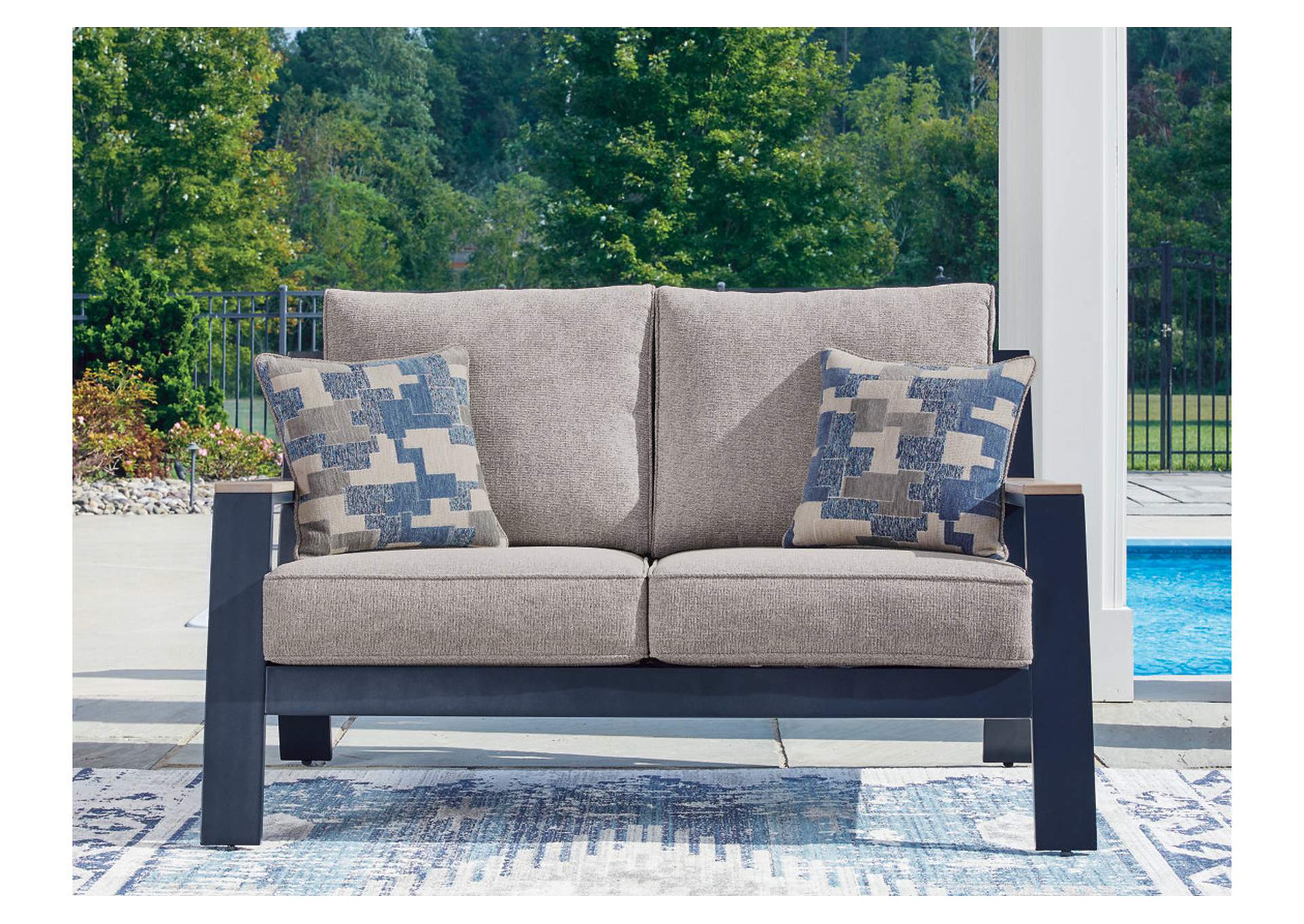 East Beach Outdoor Loveseat with Cushion image 3