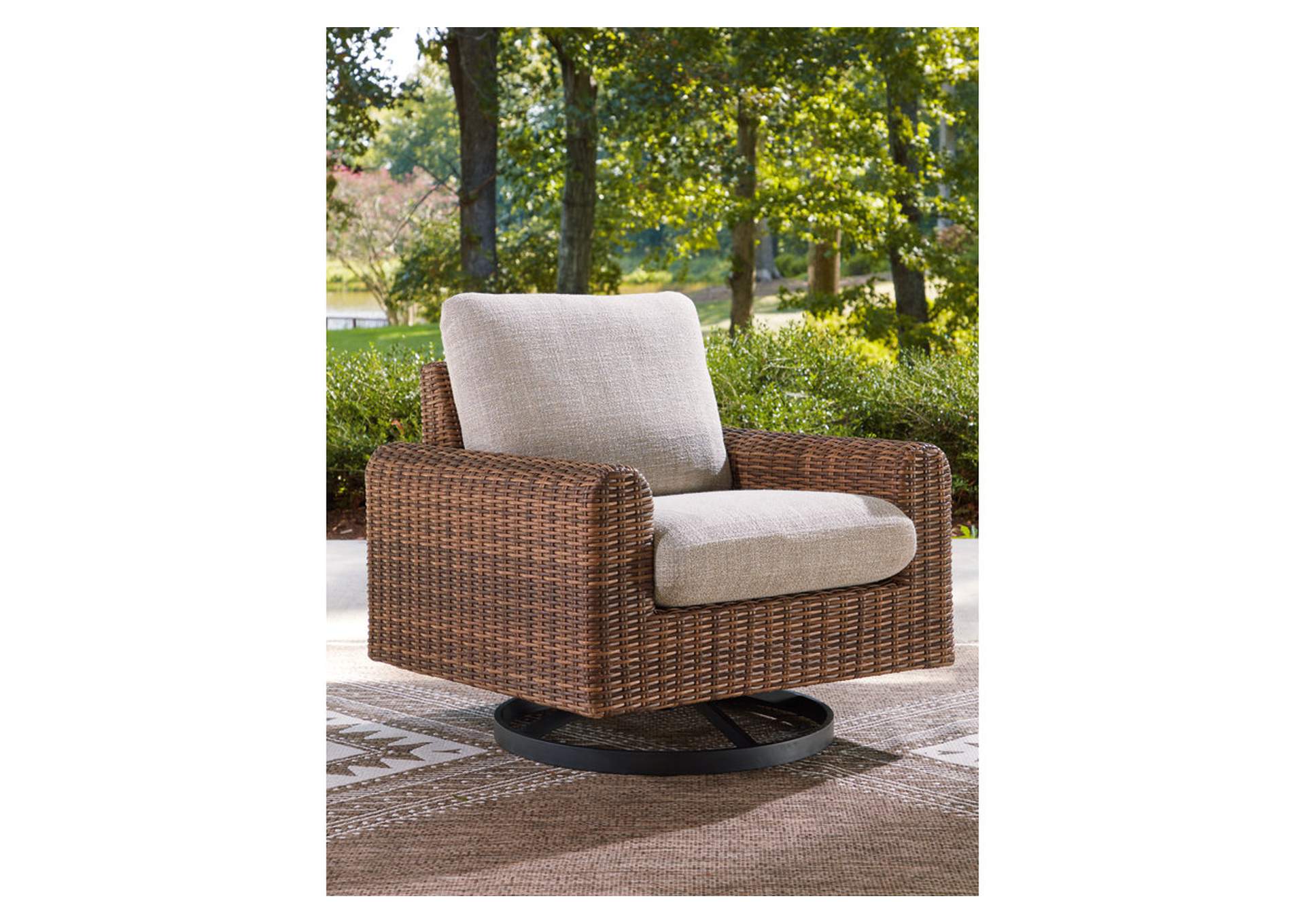 Dolan Creek Outdoor Swivel Lounge Chair with Cushion image 2