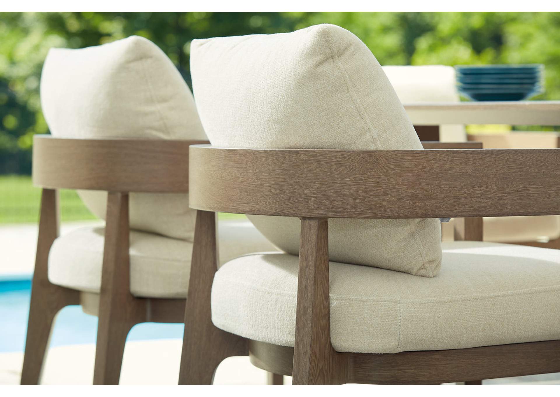 Serene Bay Outdoor Dining Arm Chair with Cushion (Set of 2)