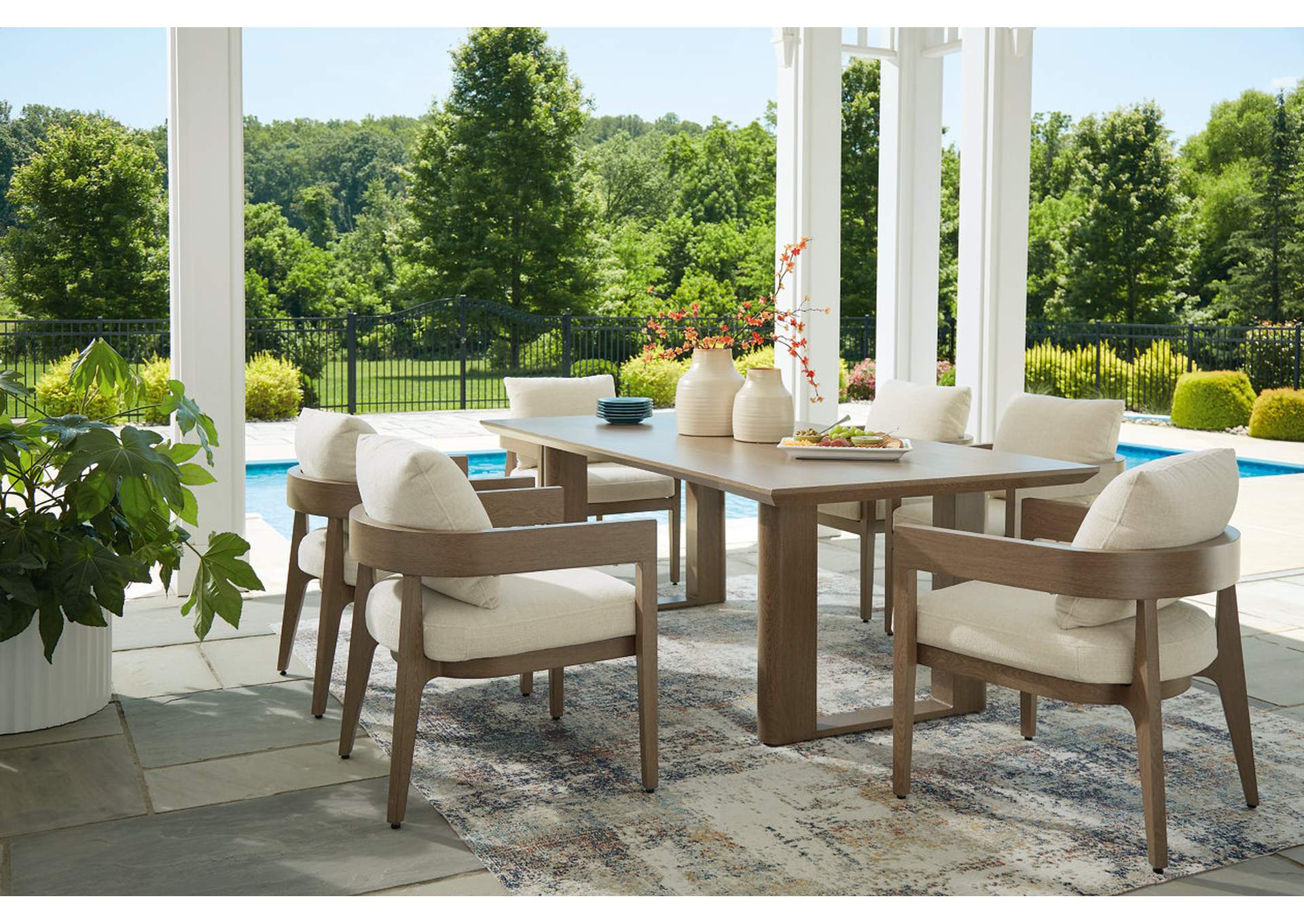 Serene Bay Outdoor Dining Arm Chair with Cushion (Set of 2) image 19