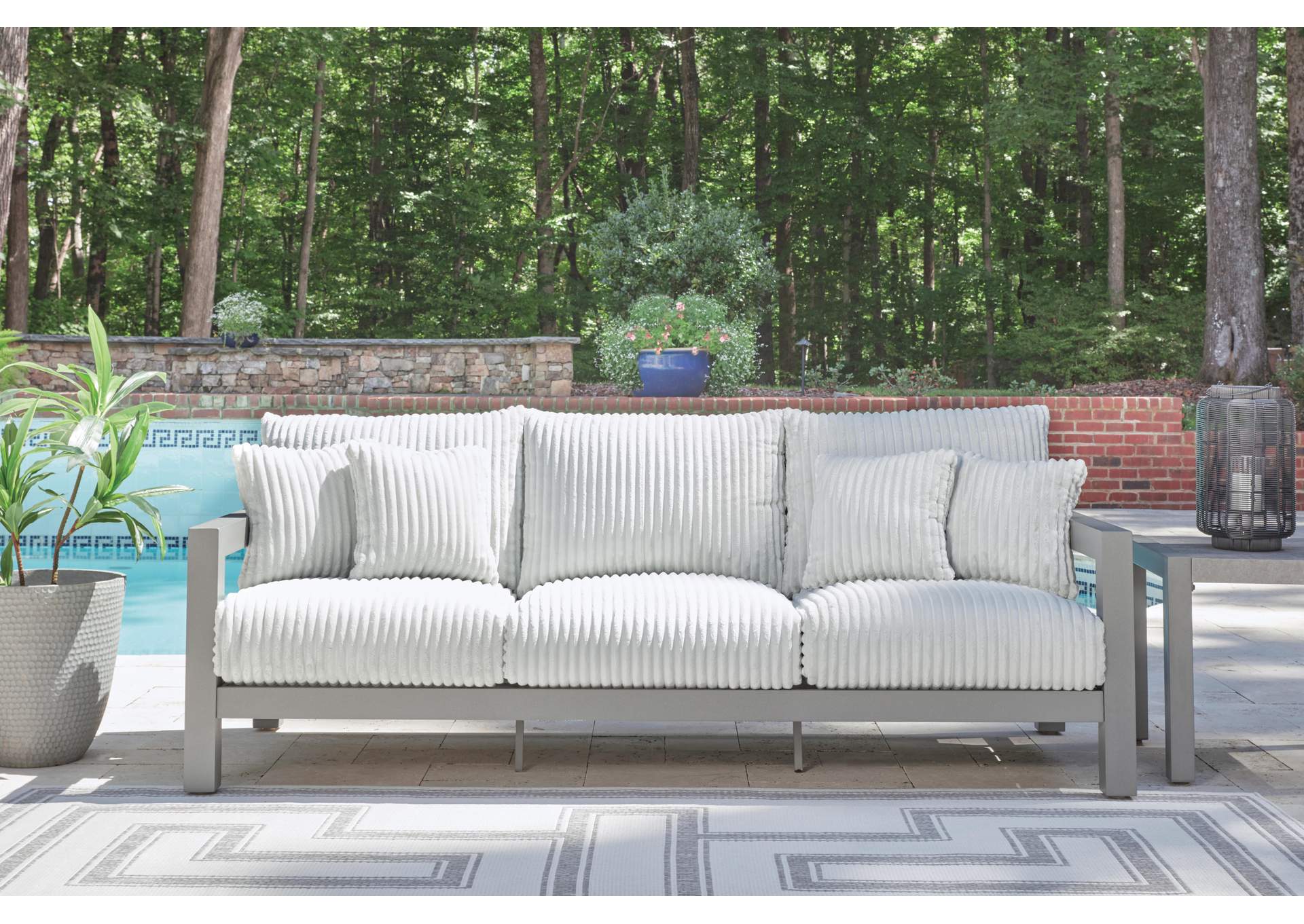 Hurley Park Outdoor Sofa, 2 Lounge Chairs and Coffee Table image 11
