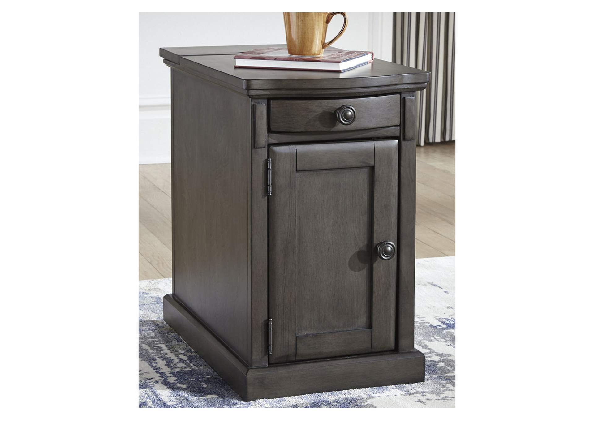 Laflorn Chairside End Table with USB Ports & Outlets