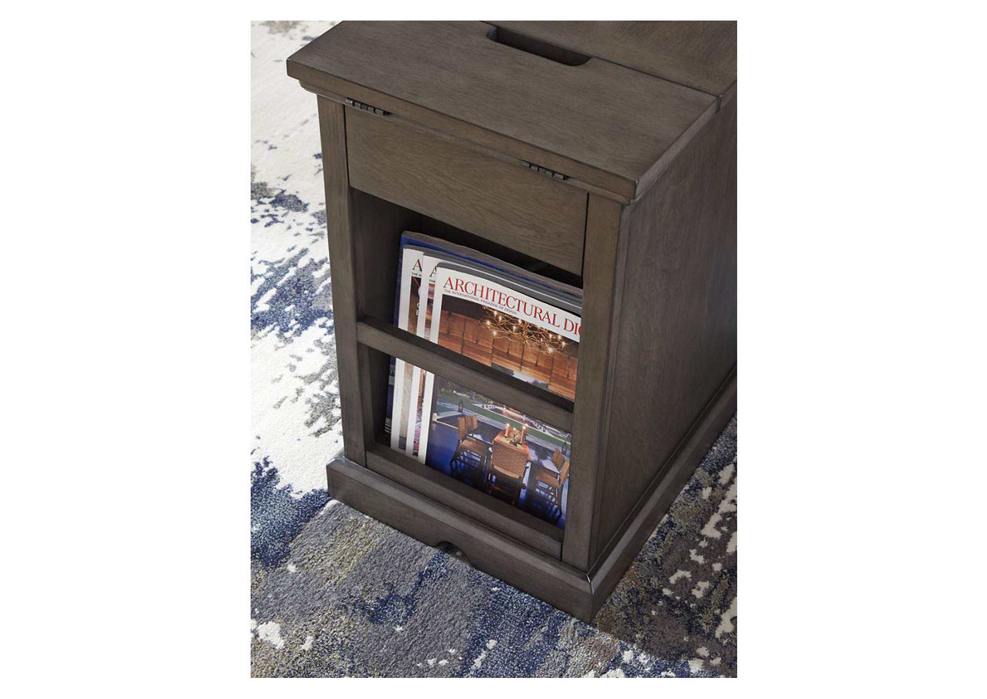 Laflorn Chairside End Table with USB Ports & Outlets