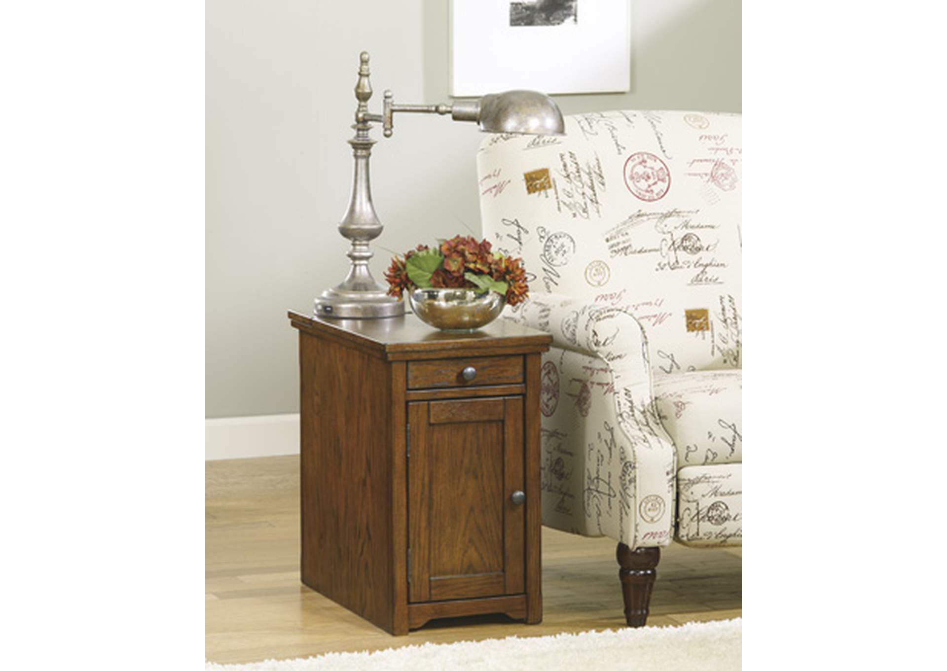 Laflorn Chairside End Table with USB Ports & Outlets