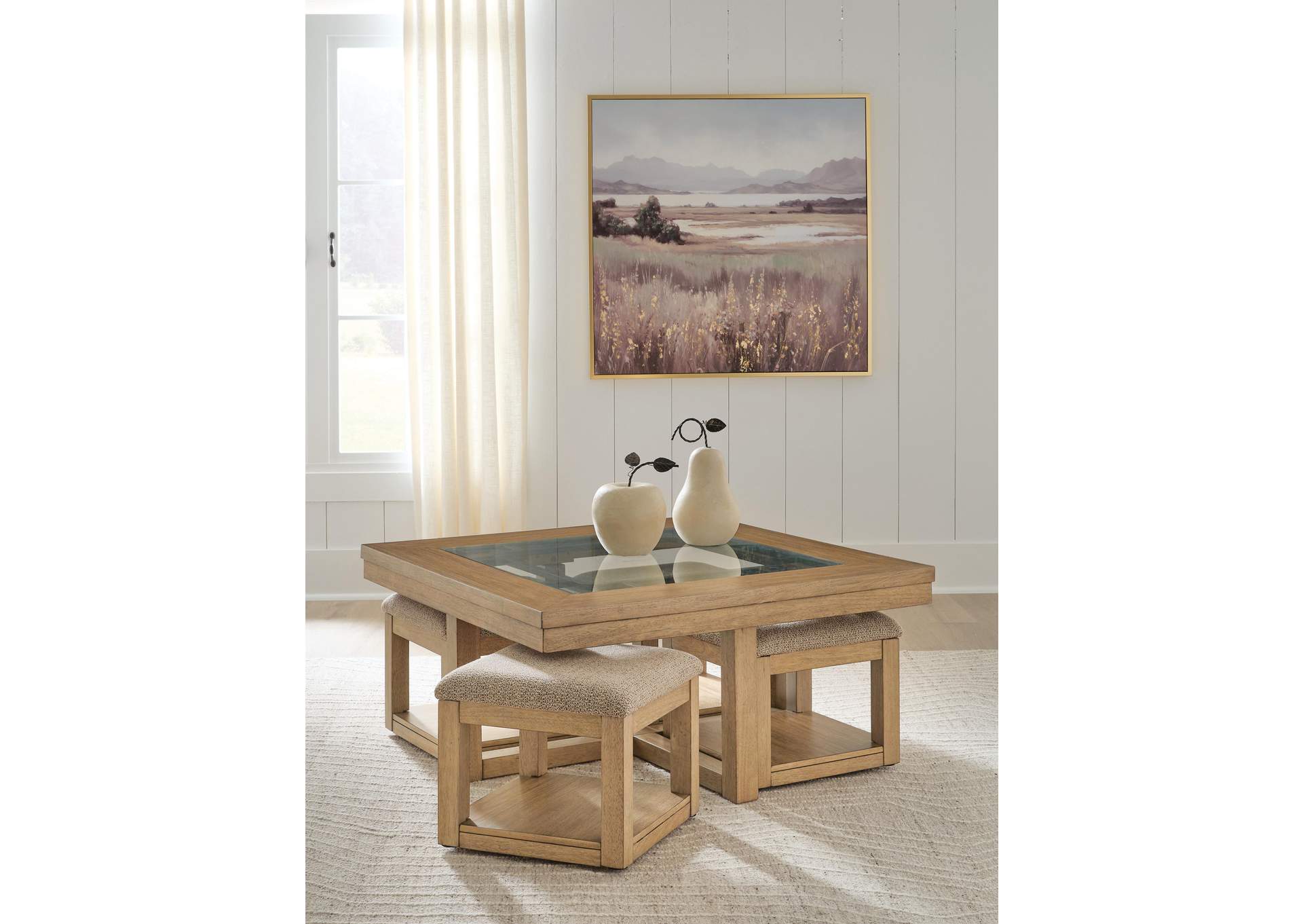 Wittenmyer Coffee Table with 4 Stools (Set of 5) image 5