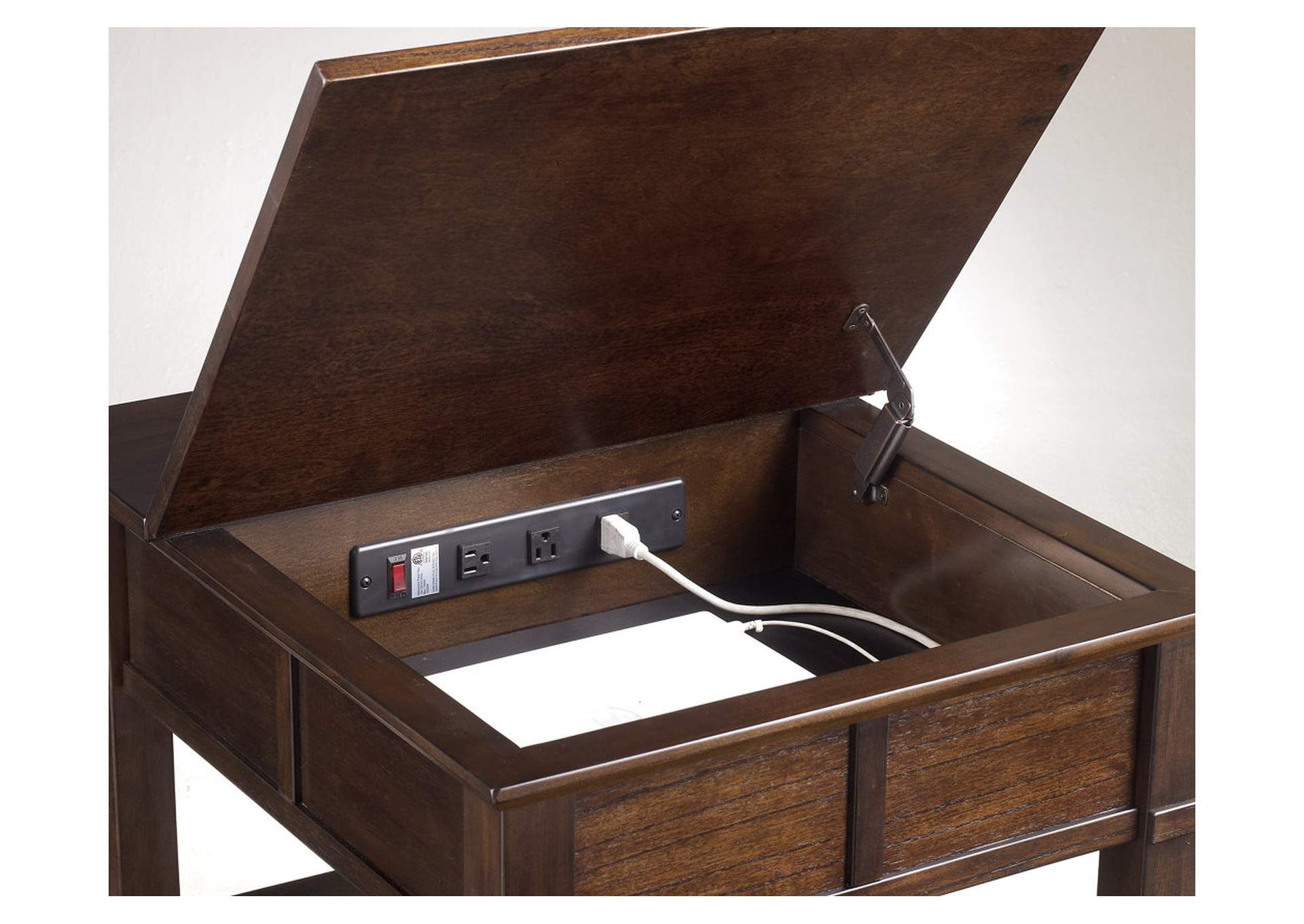 Gately End Table with Storage & Power Outlets