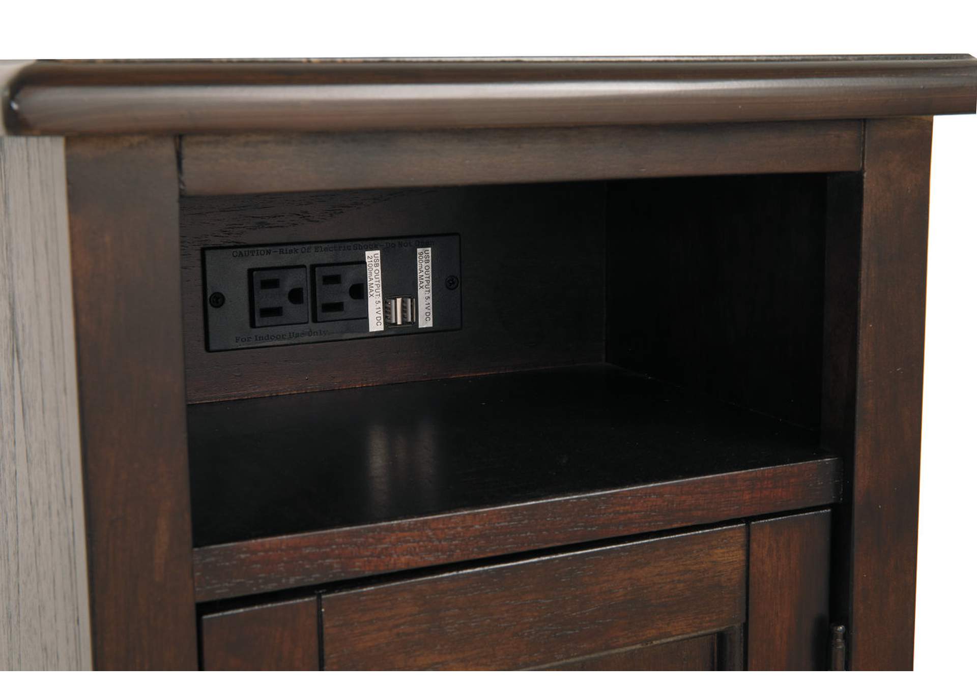 Barilanni Chairside End Table with USB Ports & Outlets