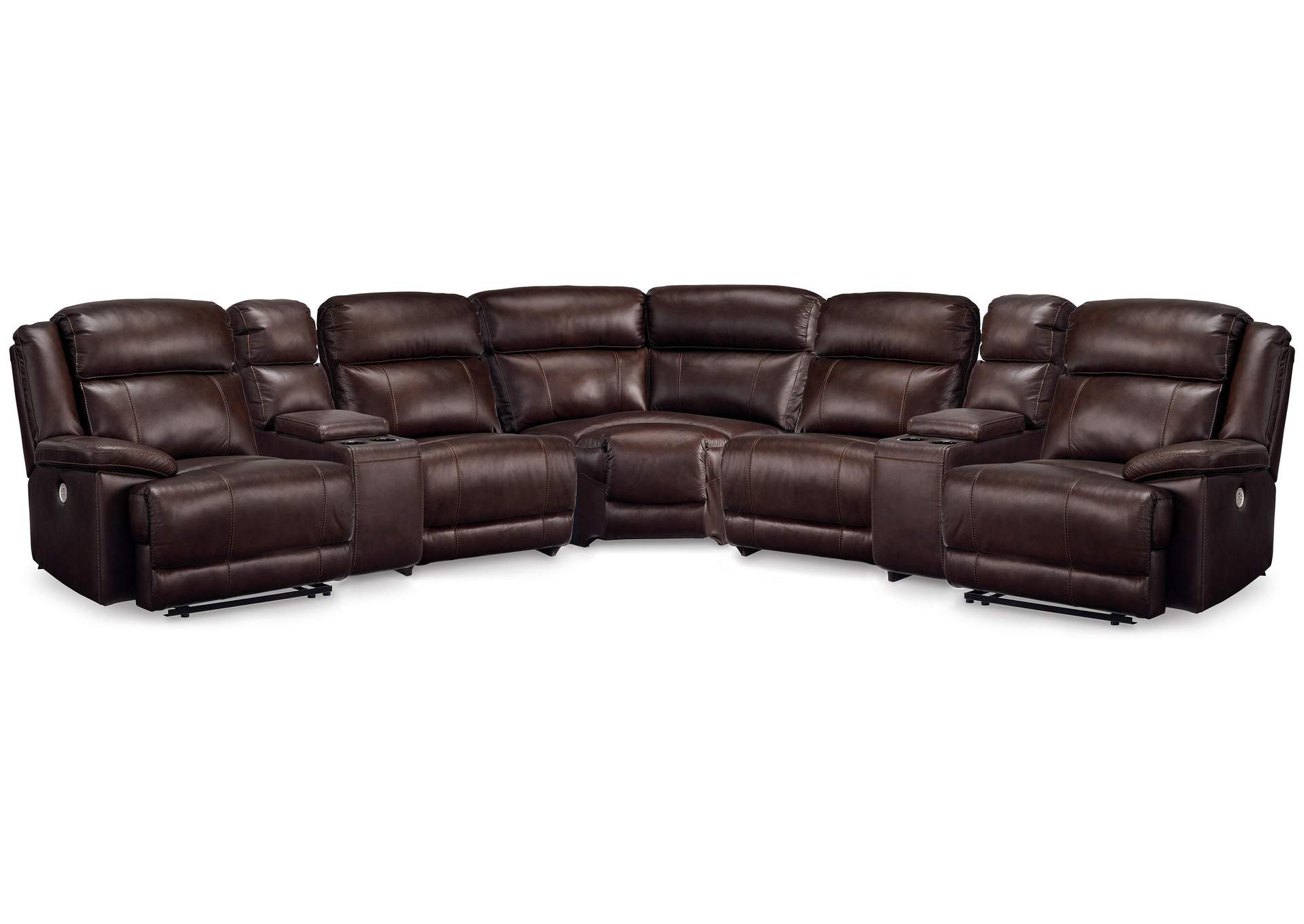 VonKurt 7-Piece Reclining Sectional with 2 Consoles image 1