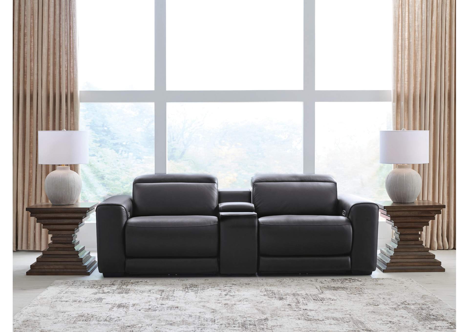 Rally-Up 3-Piece Power Reclining Sectional Loveseat with Console image 1
