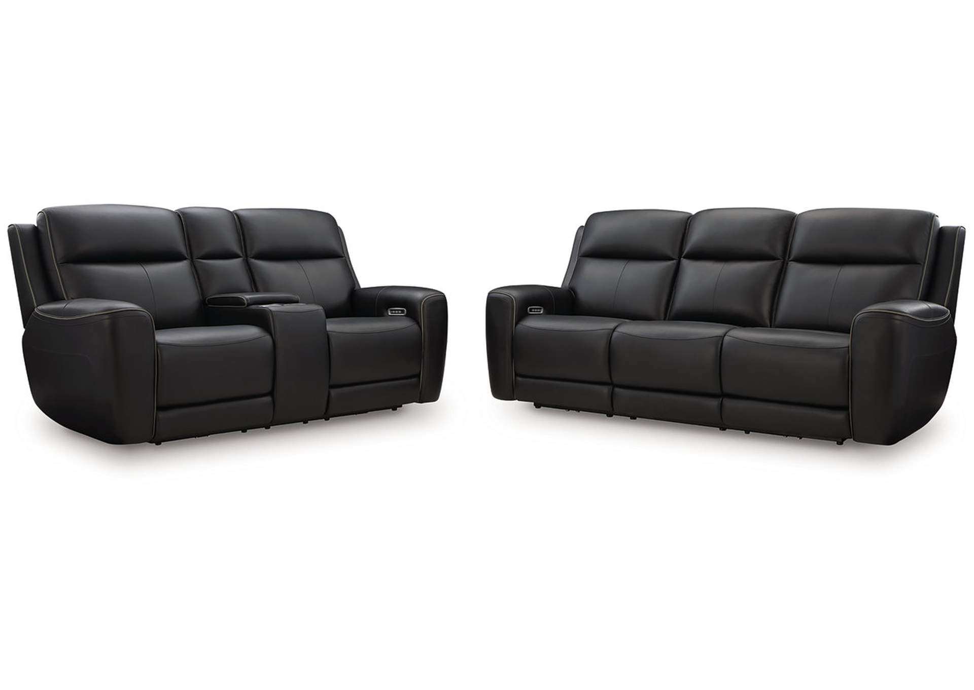 5Z-Relaxation Dual Power Reclining Leather Sofa and Loveseat image 1