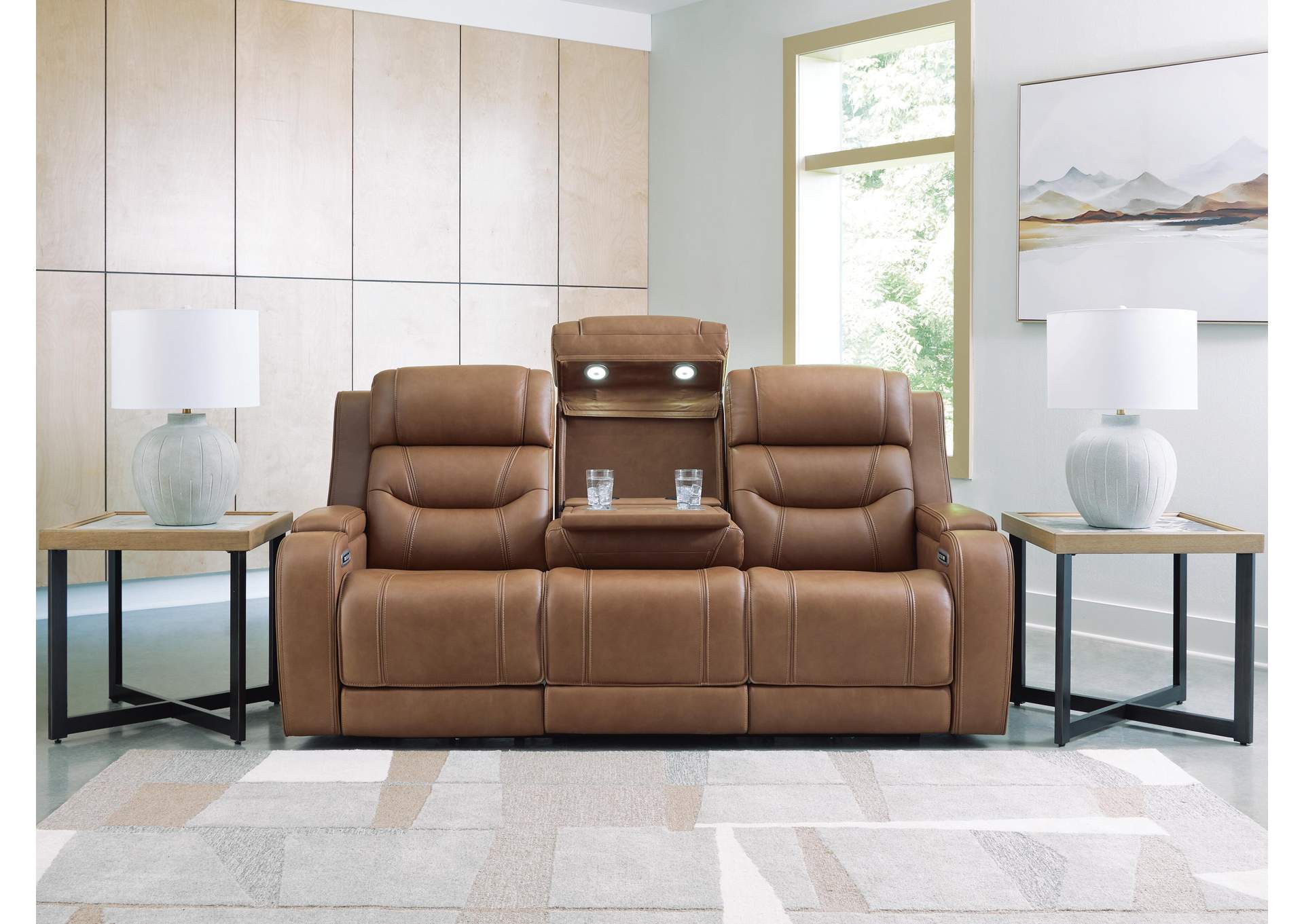 Dreamer Leather Dual Power Reclining Sofa and Loveseat Set image 7