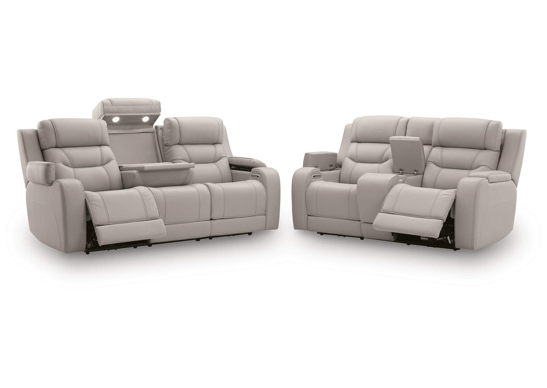 Dreamer Leather Dual Power Reclining Sofa and Loveseat Set image 23