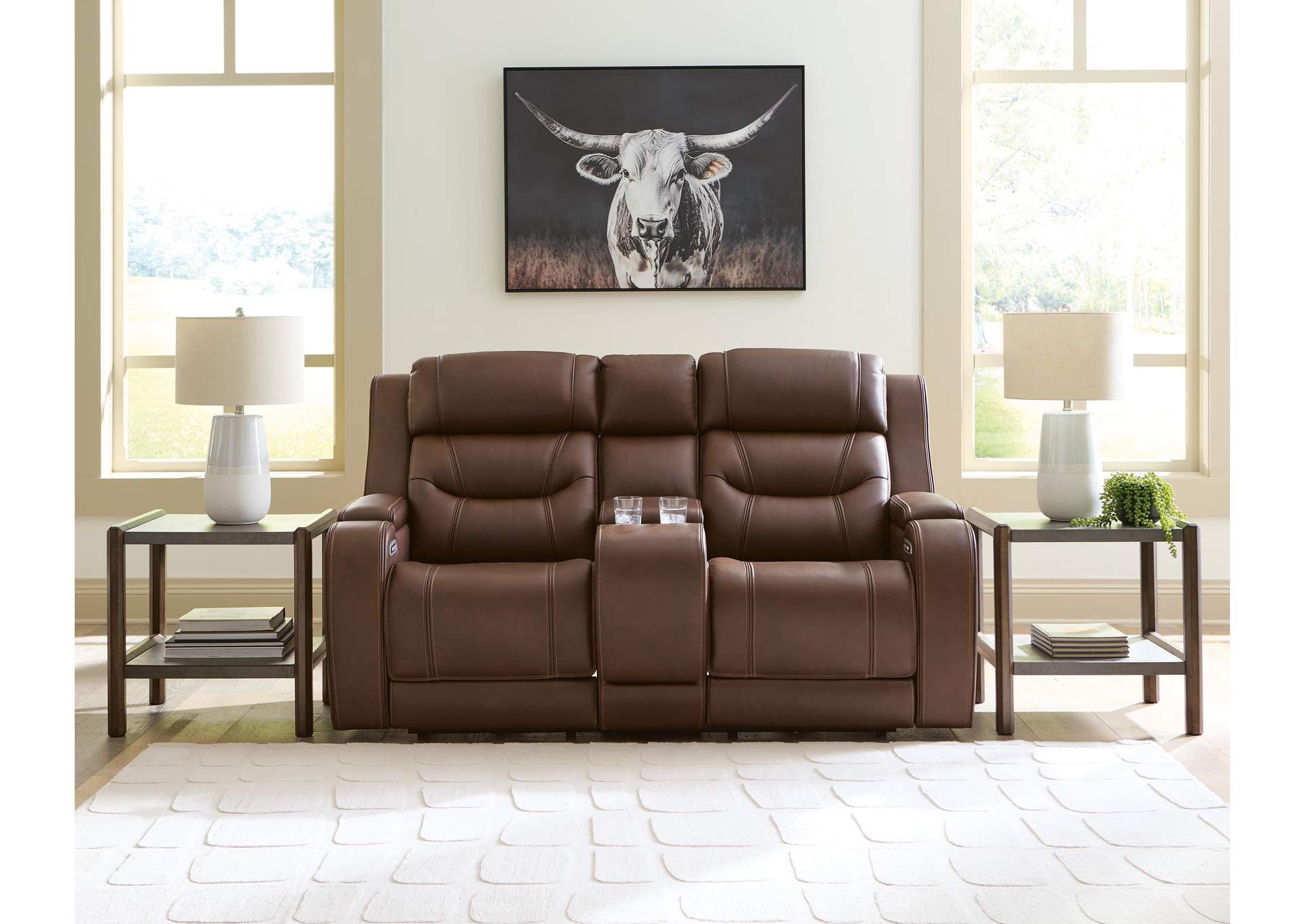 Dreamer Leather Dual Power Reclining Sofa and Loveseat Set image 13