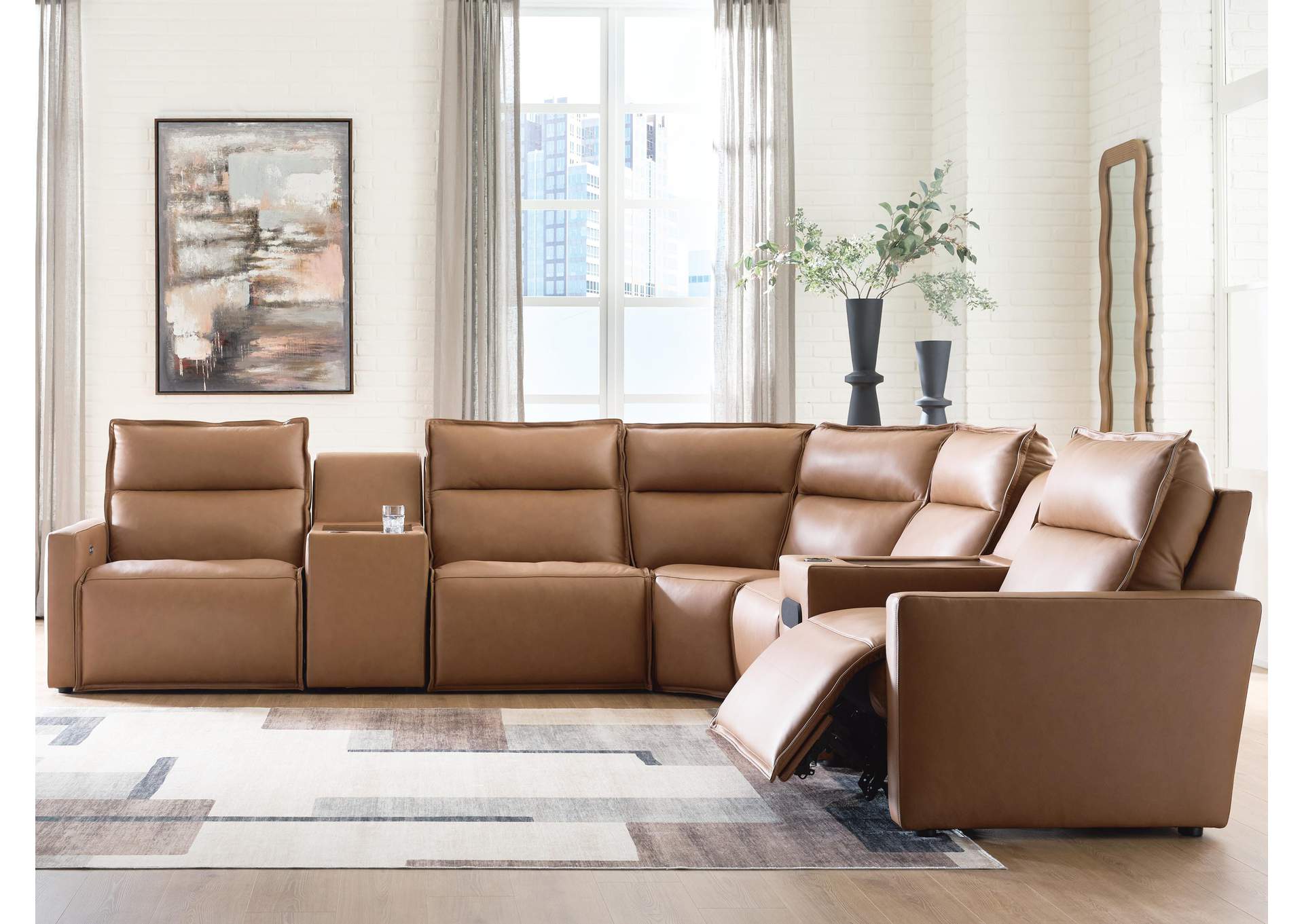 Arrington 7-Piece Power Reclining Sectional with Audio Console image 2