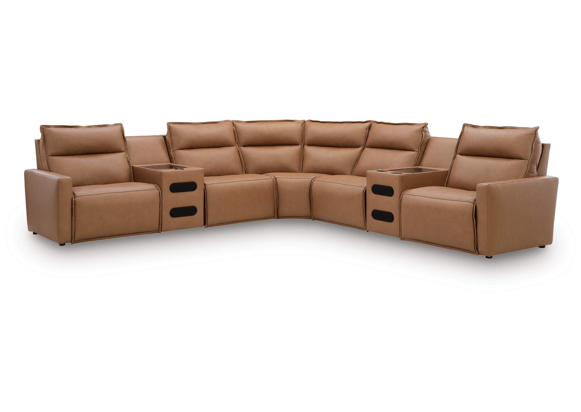 Arrington 7-Piece Power Reclining Sectional with Audio Consoles