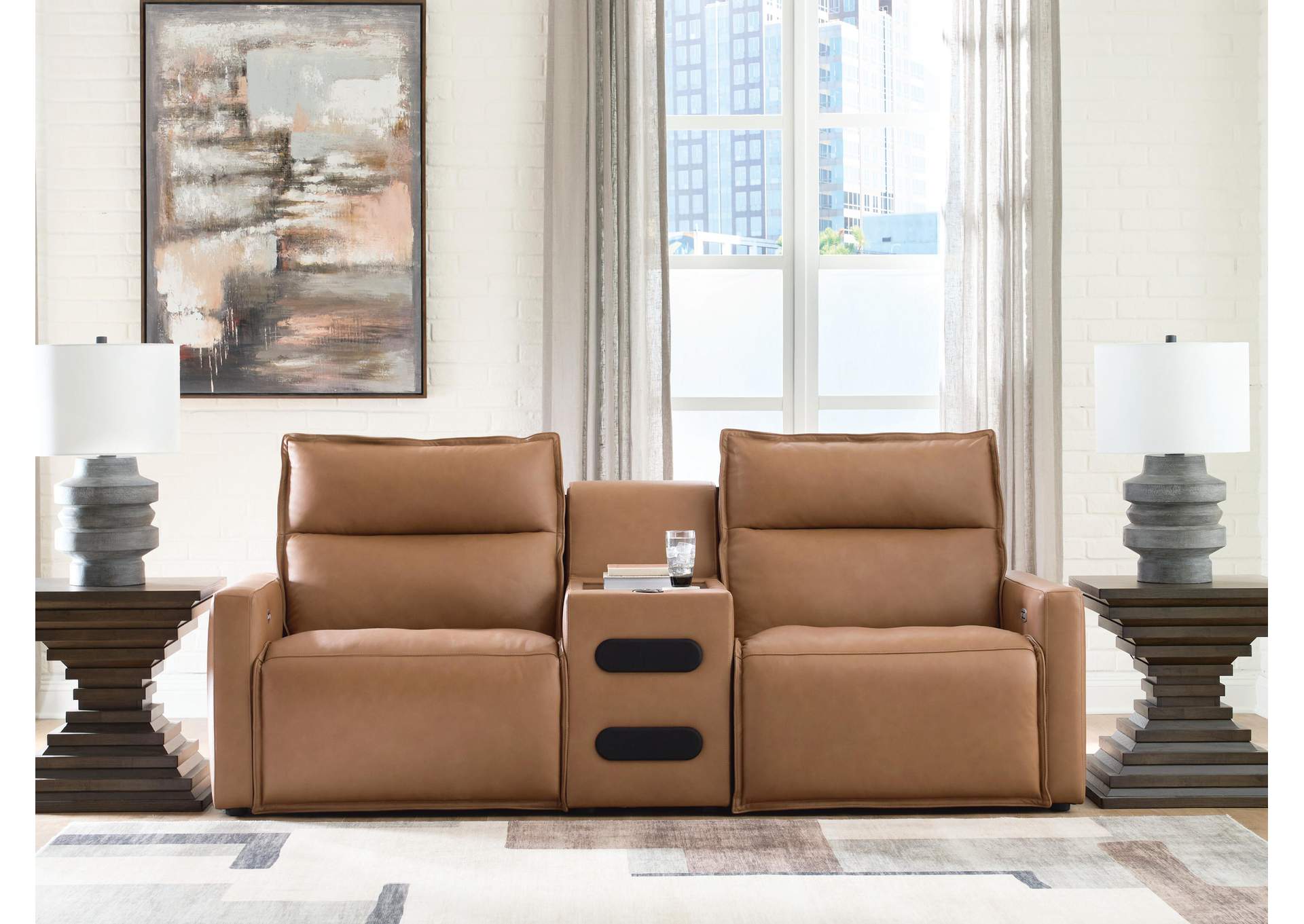 Arrington 3-Piece Power Reclining Sectional with Audio Console image 2