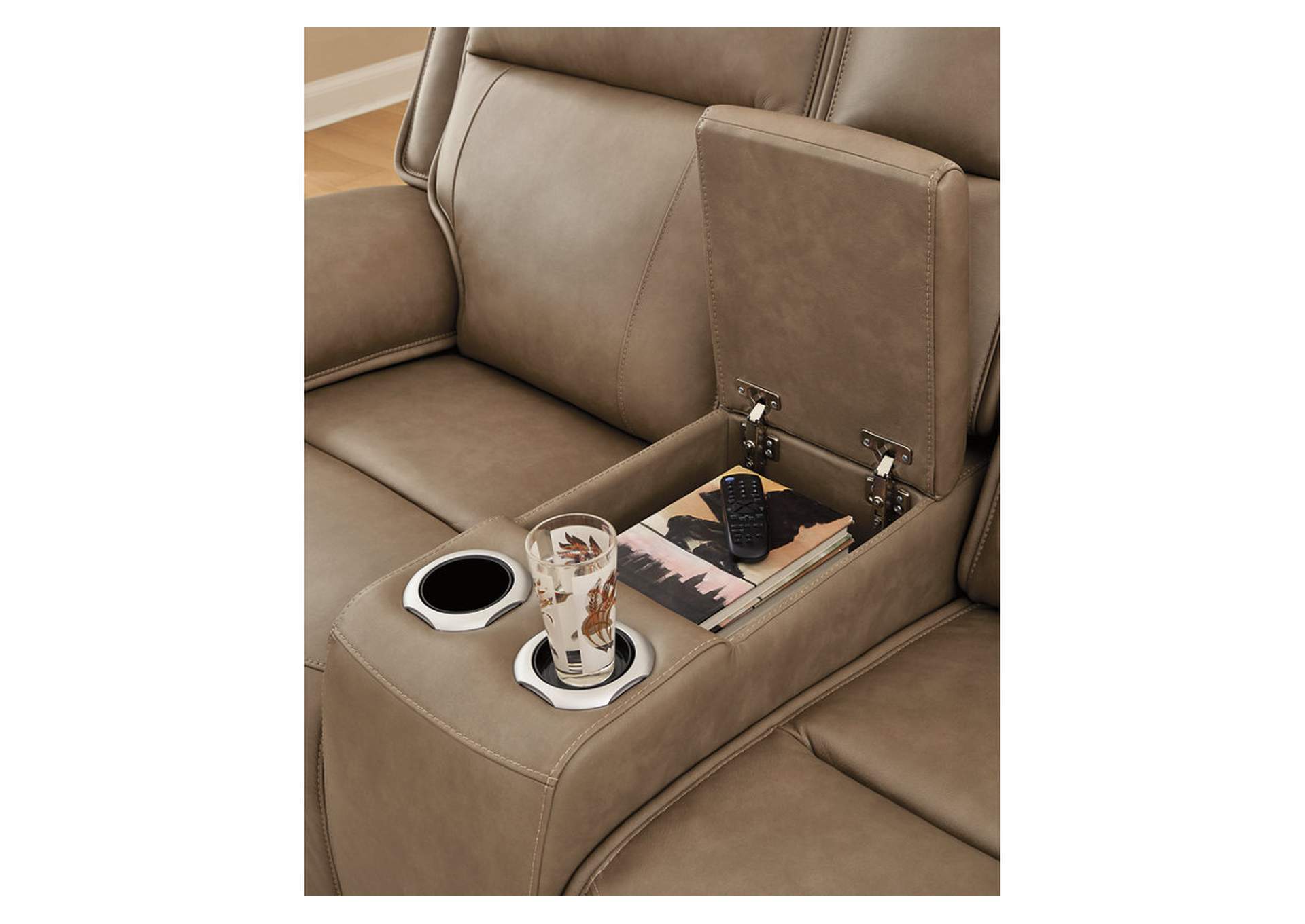 Glencroft Power Reclining Loveseat with Console image 6