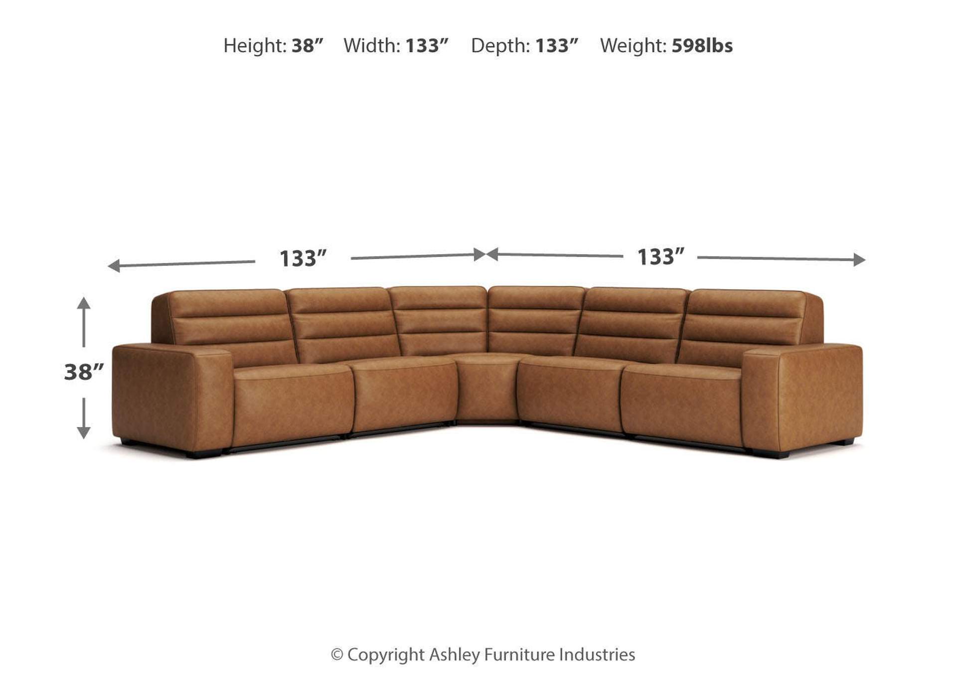 Modero 5-Piece Power Reclining Sectional image 15