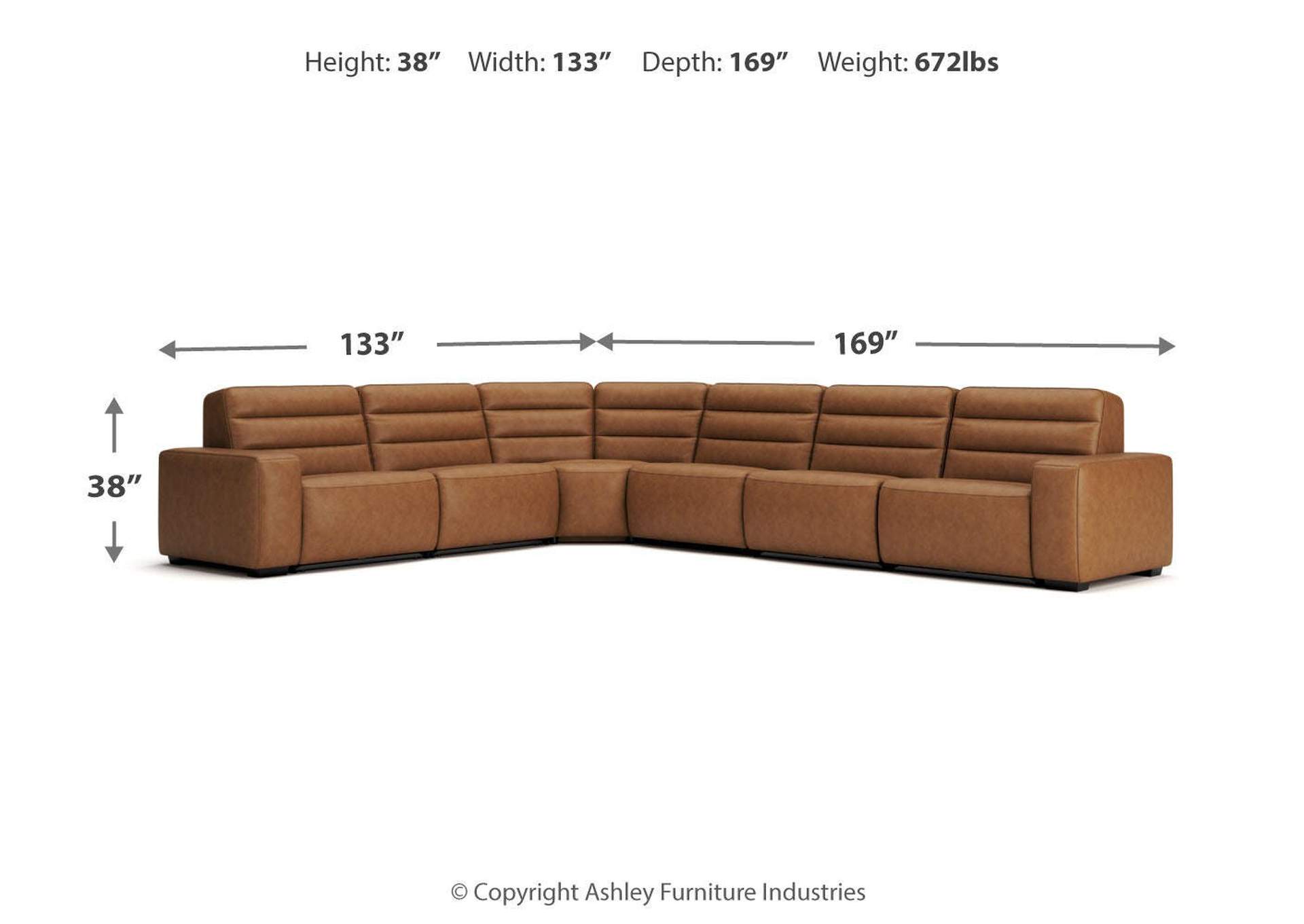 Modero 6-Piece Power Reclining Sectional image 15