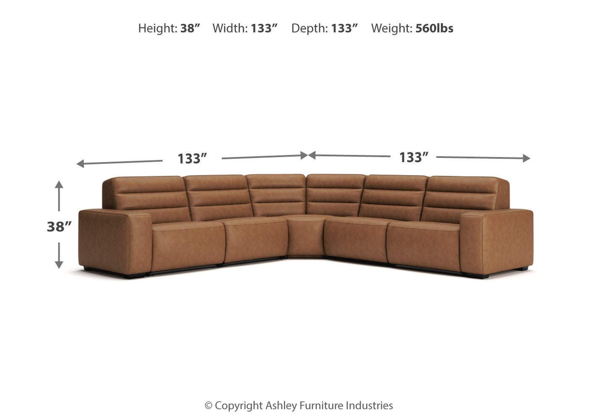 Modero 5-Piece Power Reclining Sectional image 12