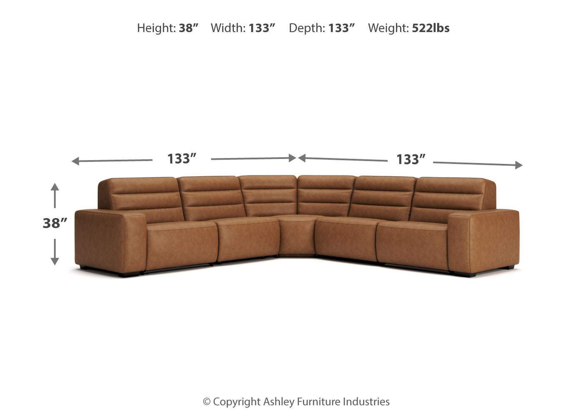 Modero 5-Piece Power Reclining Sectional image 15
