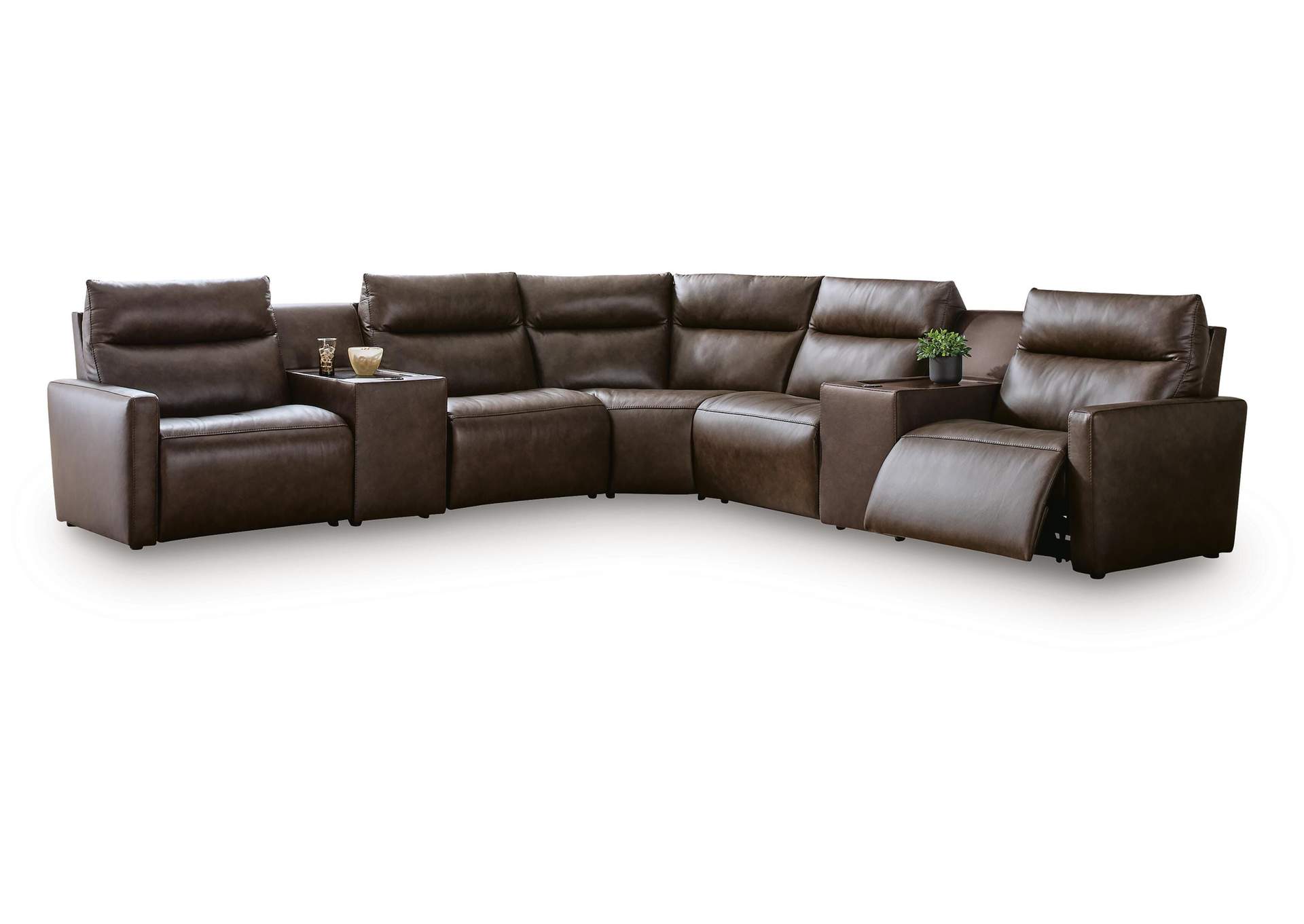 ModZ 7-Piece Power Reclining Sectional with Audio Consoles image 1