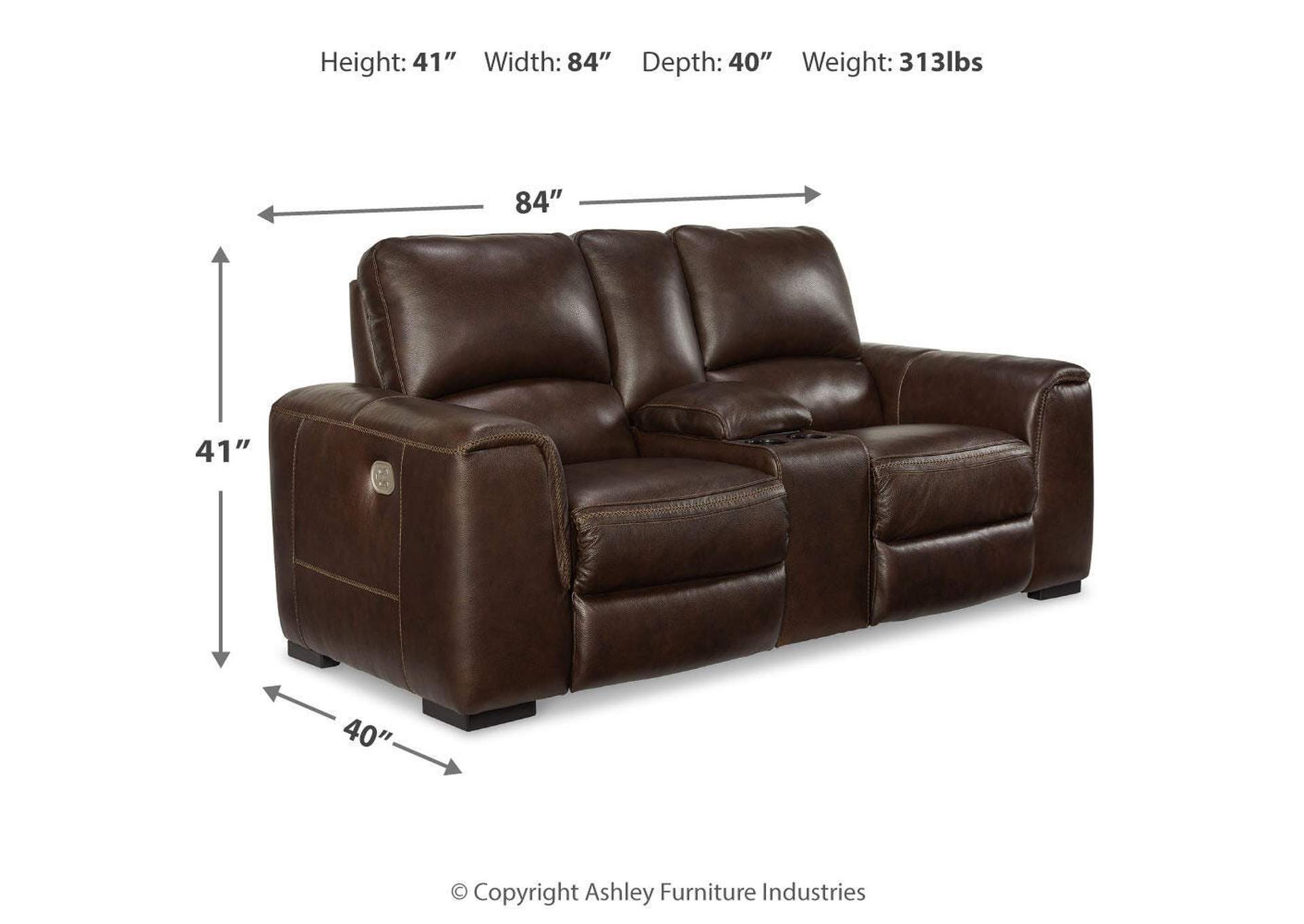 Alessandro Power Reclining Loveseat with Console image 7