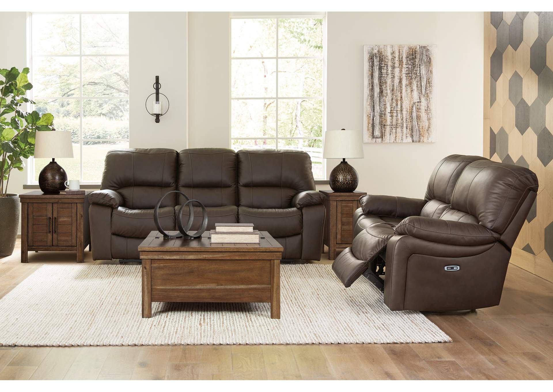 Leesworth Leather Power Sofa and Loveseat image 5