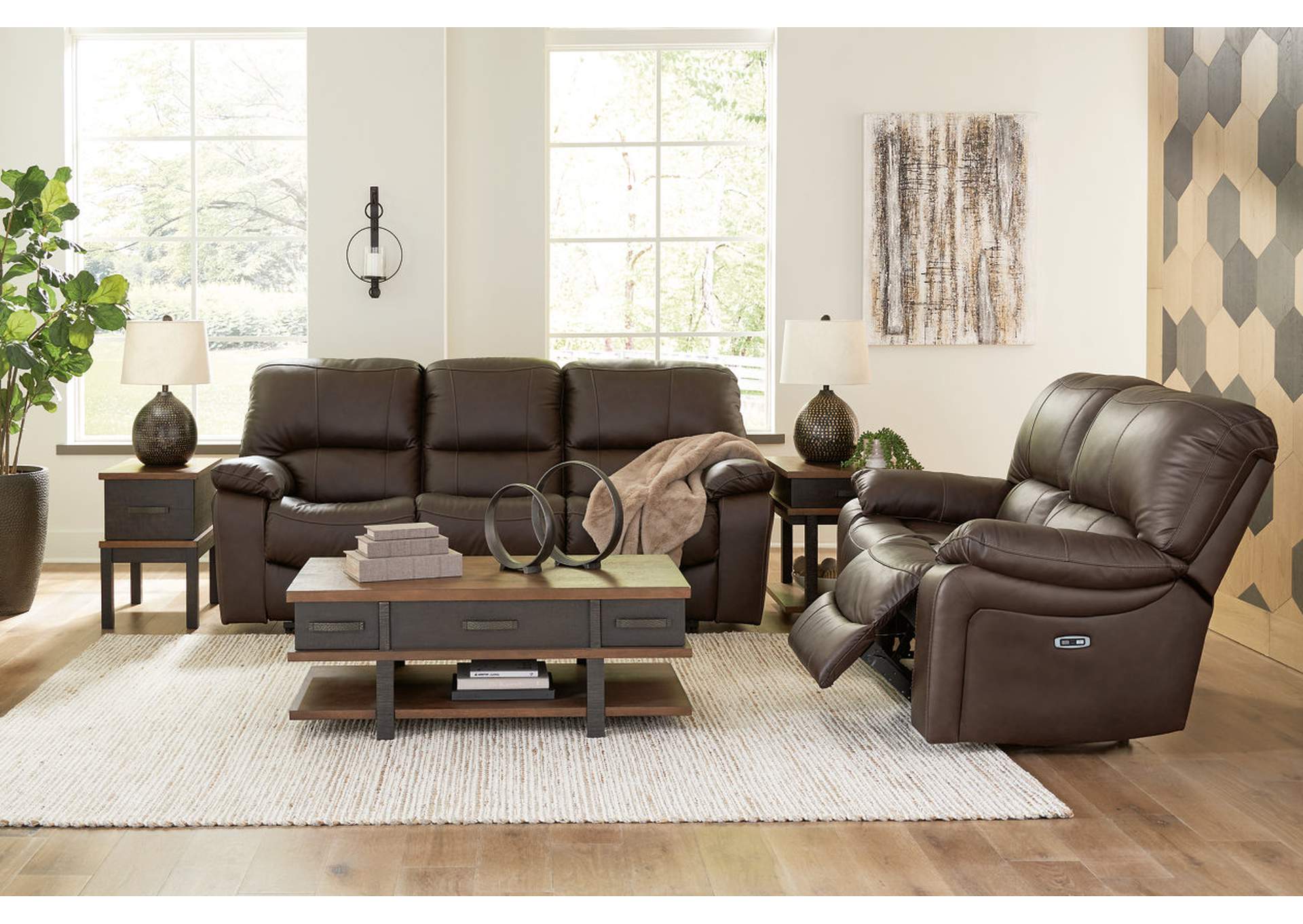 Leesworth Leather Power Sofa and Loveseat image 7