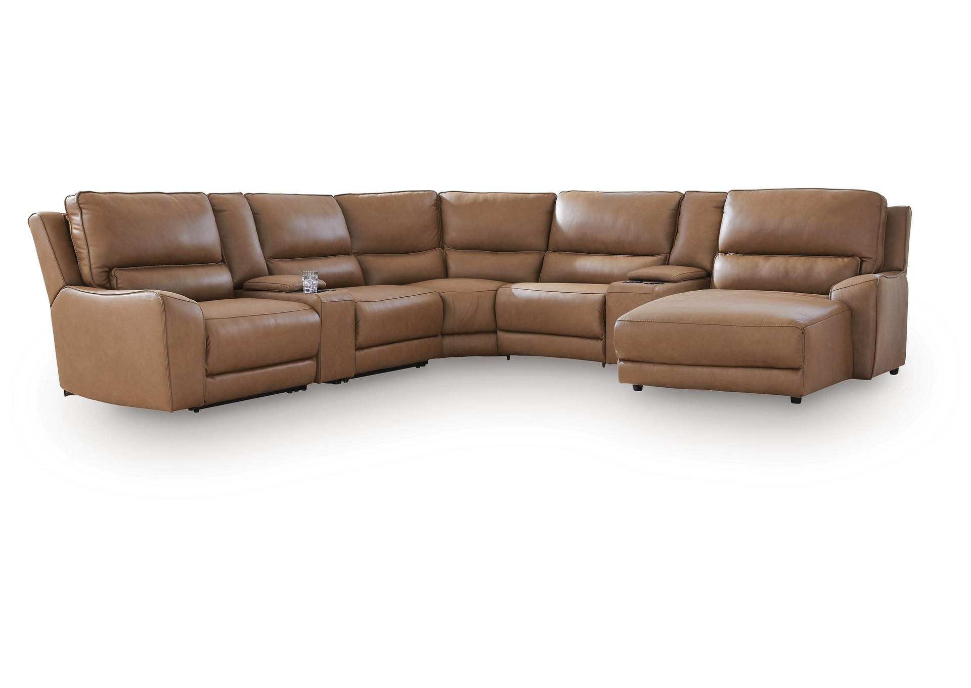 DeepWakes 7-Piece Reclining Sectional with Chaise and Storage Consoles image 1
