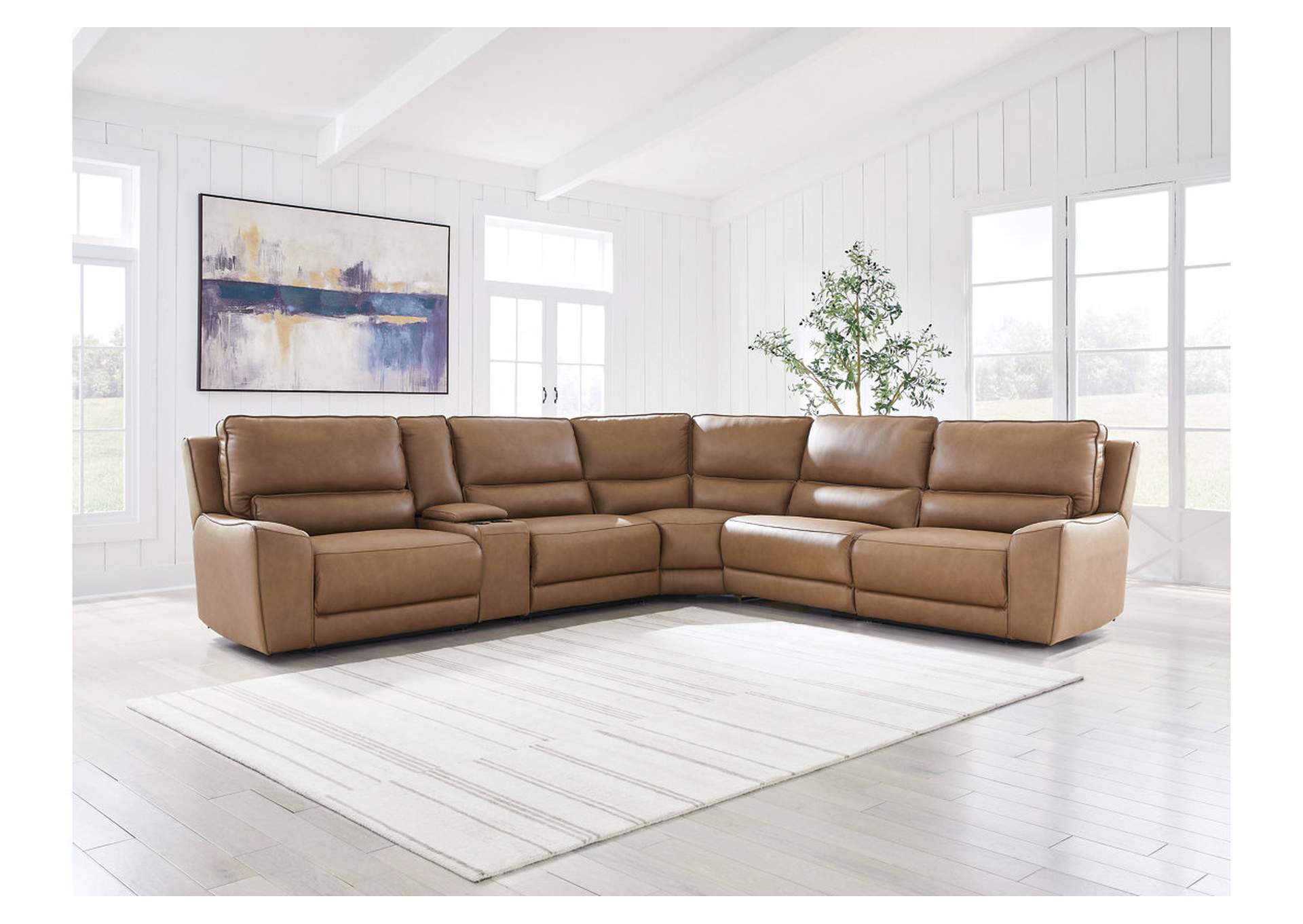 DeepWakes 6-Piece Reclining Sectional with Storage Console image 2