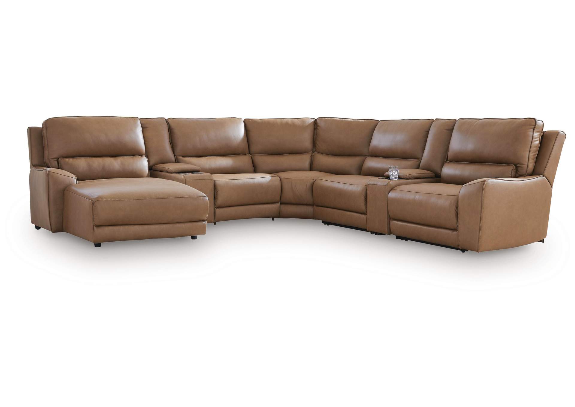 DeepWakes 7-Piece Reclining Sectional with Chaise and Storage Consoles