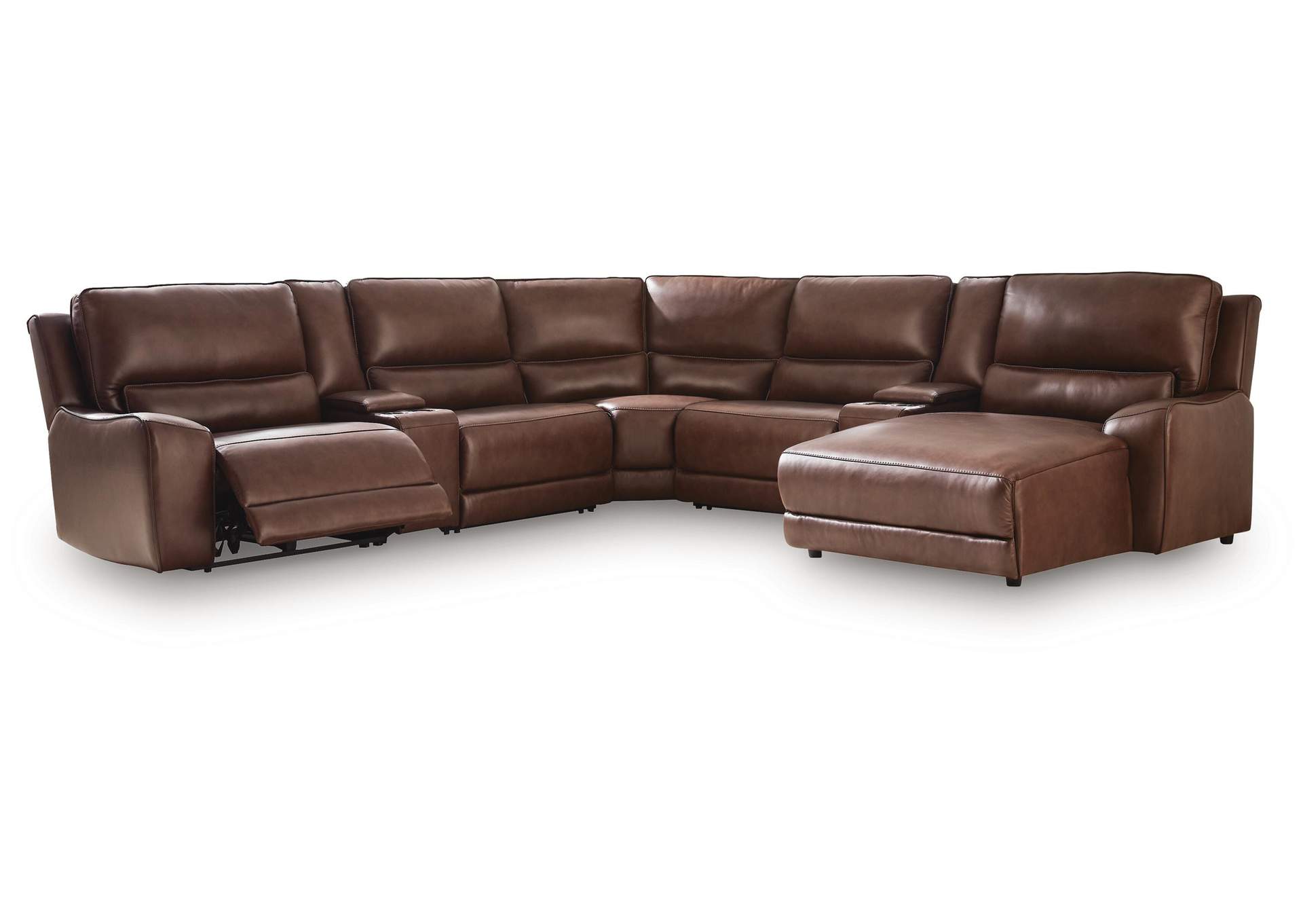 DeepWakes 7-Piece Reclining Sectional with Chaise and Storage Consoles image 1