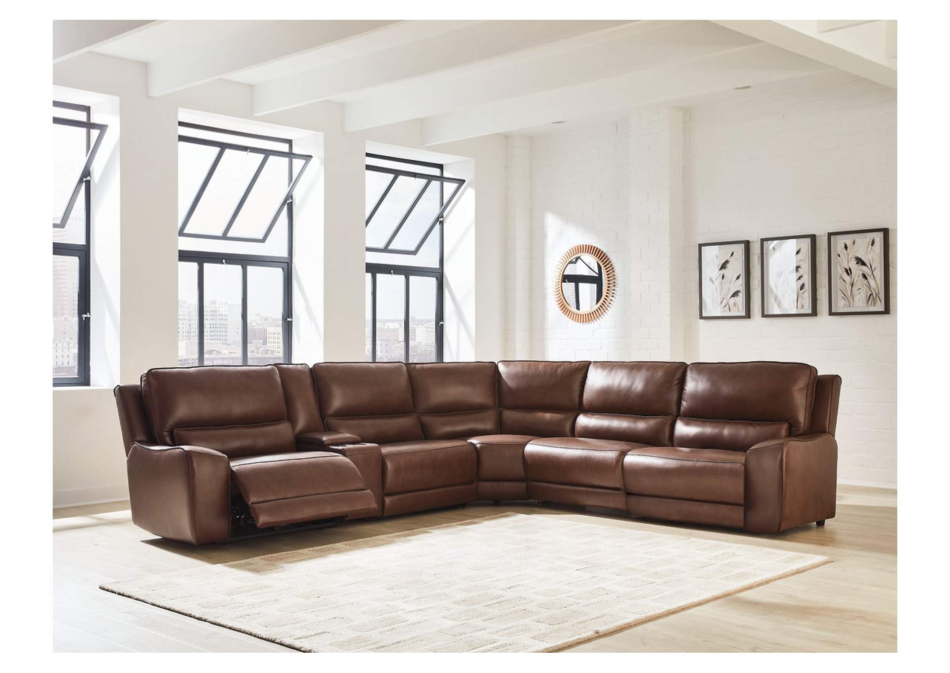 DeepWakes 6-Piece Reclining Sectional with Storage Console image 2