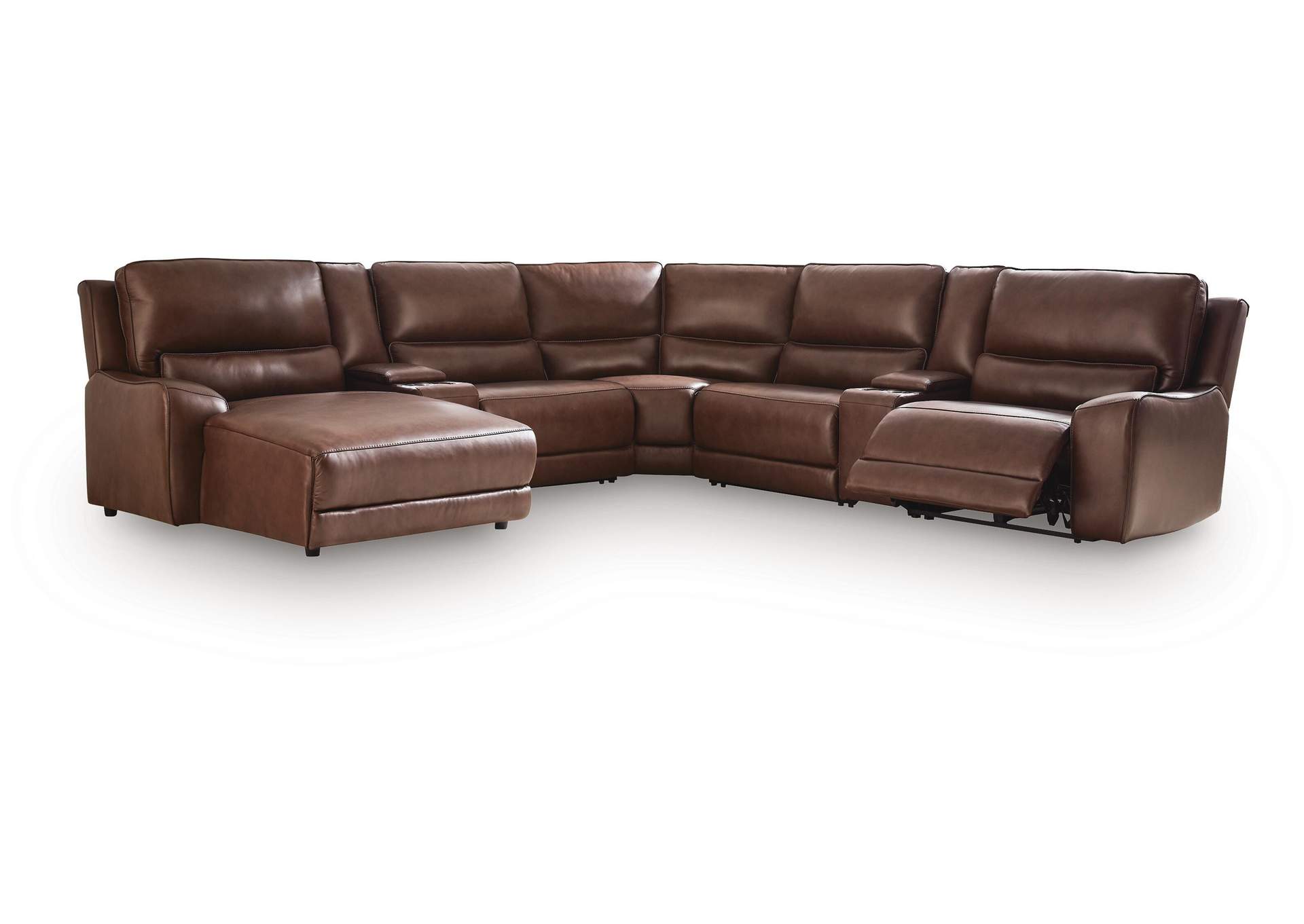 DeepWakes 7-Piece Reclining Sectional with Chaise and Storage Consoles