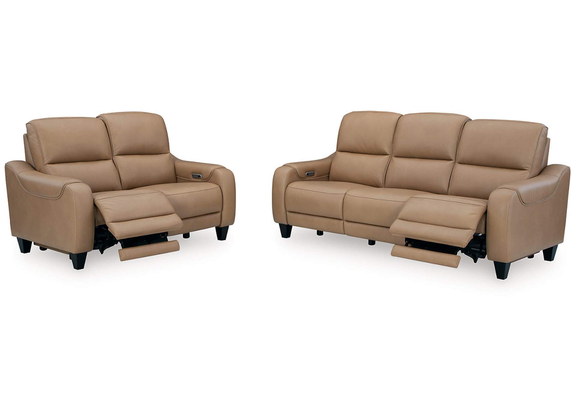 Mosswell Dual Power Leather Reclining Sofa and Loveseat image 3