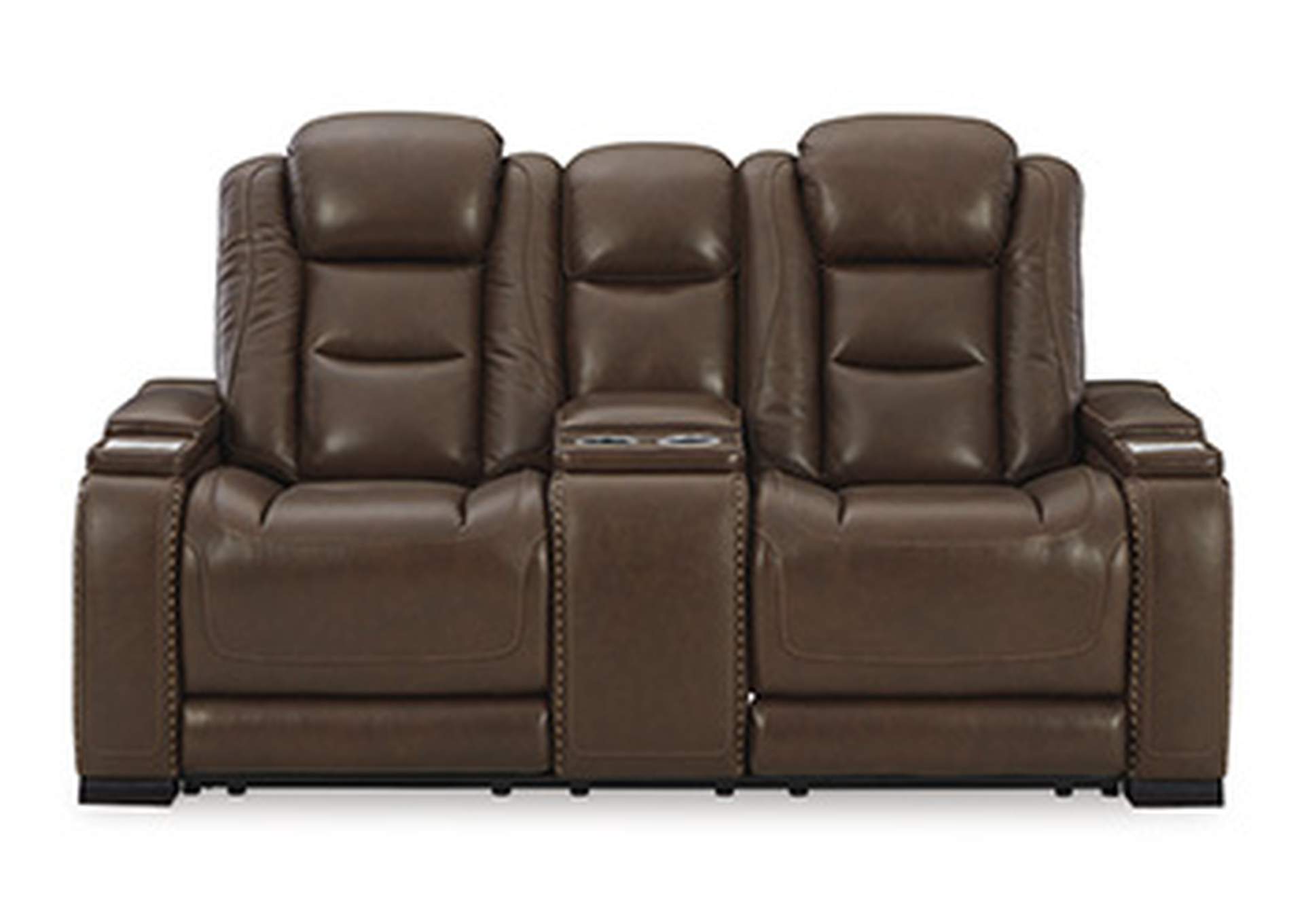 The ManDen Power Reclining Loveseat with Console