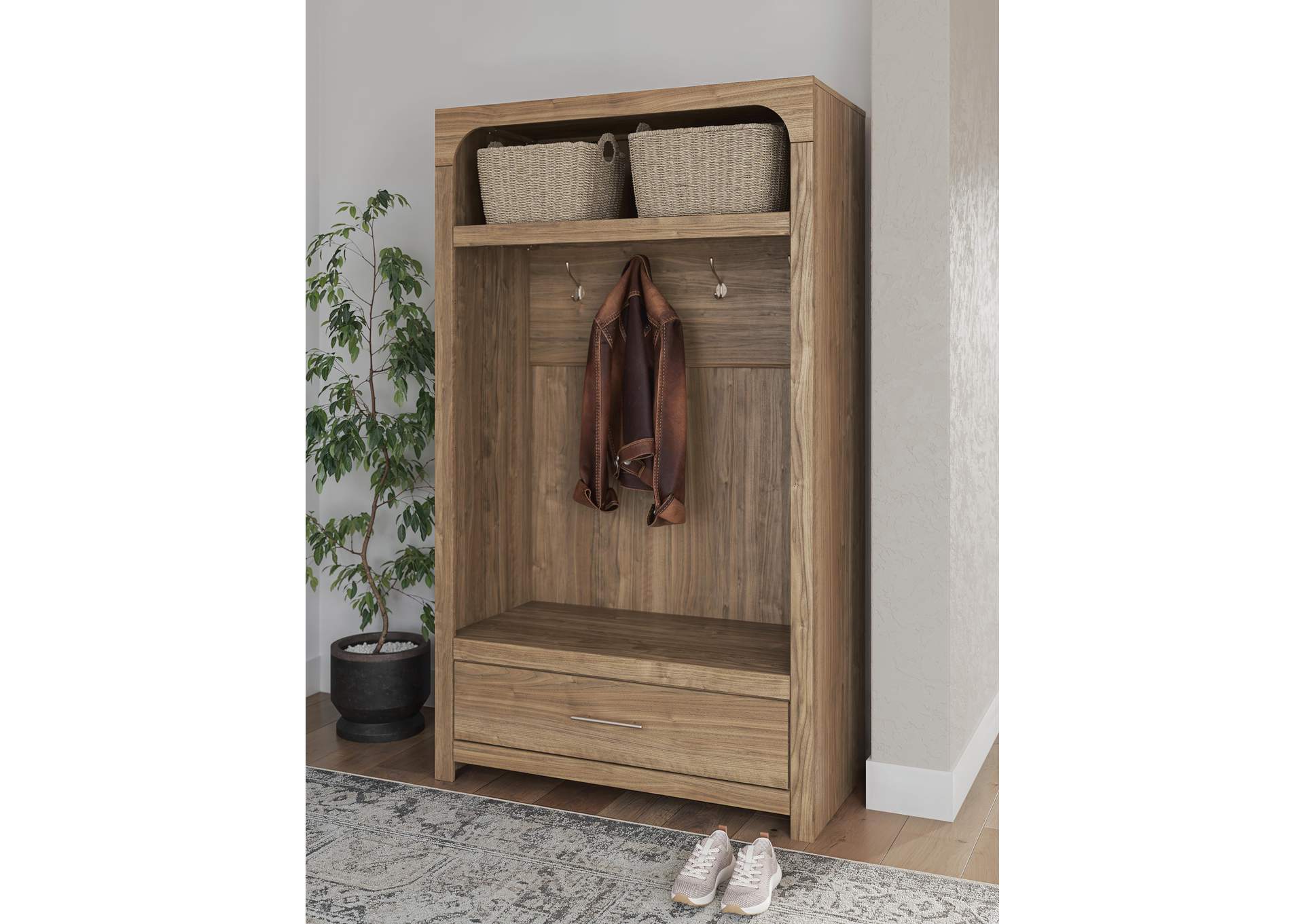 Dovander Hall Tree with Storage Bench image 2